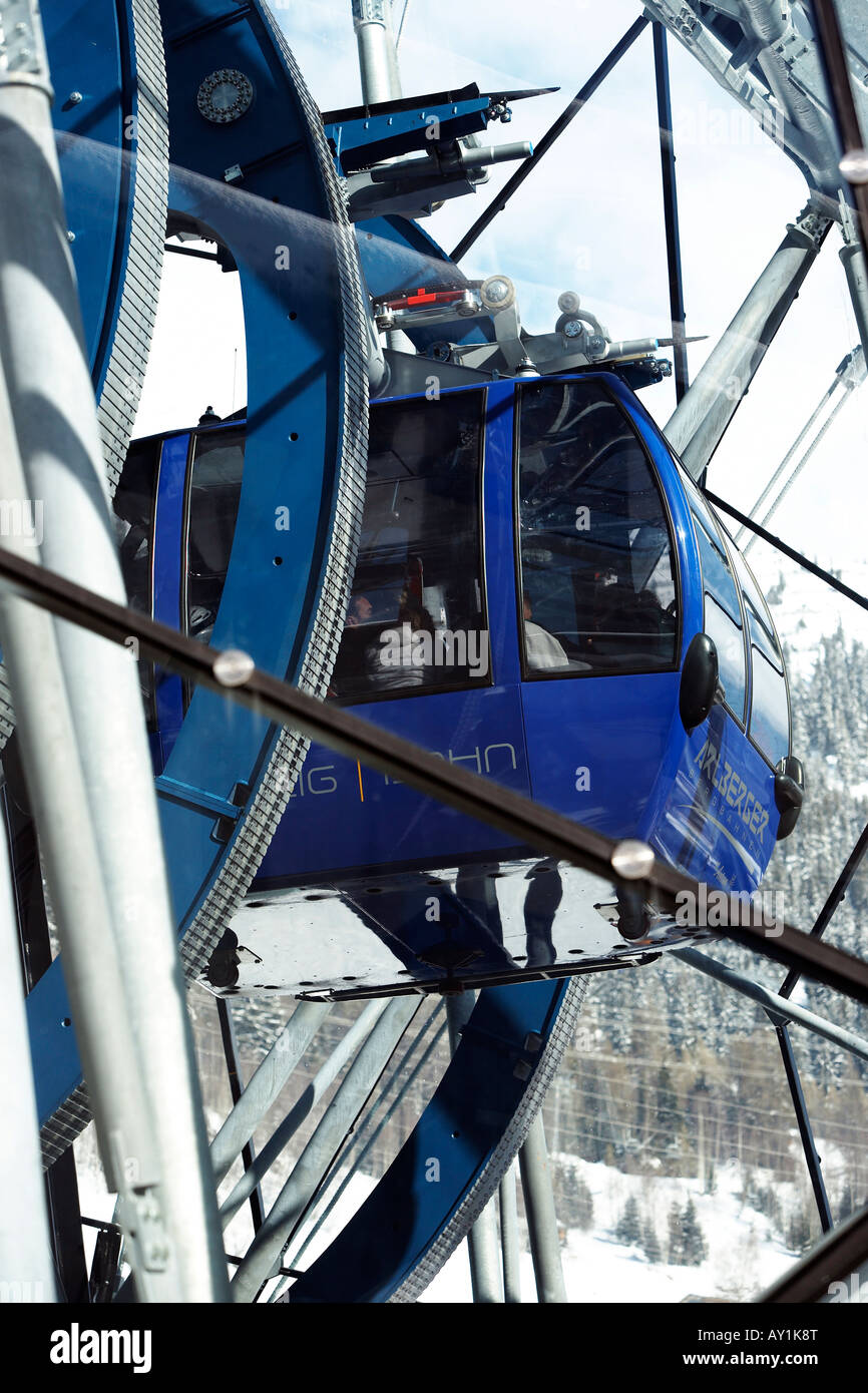 Il Galzig funivia, presso San Anton Ski resort,l'Austria. Foto Stock