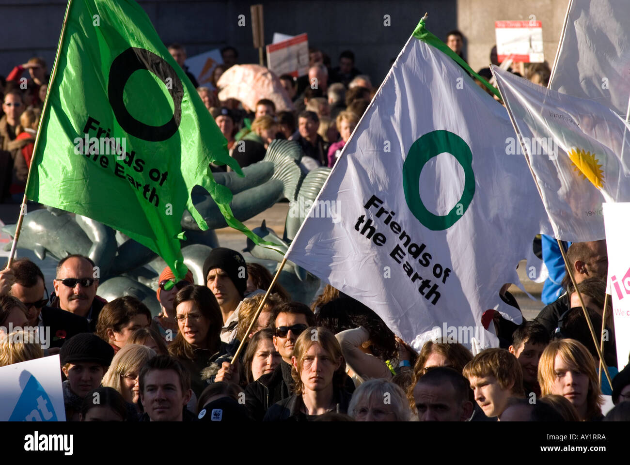 Arrestare il caos climatico, i rally di conteggio, Trafalgar Square, Londra, Regno Unito, sabato 4 novembre, 2006. Foto Stock