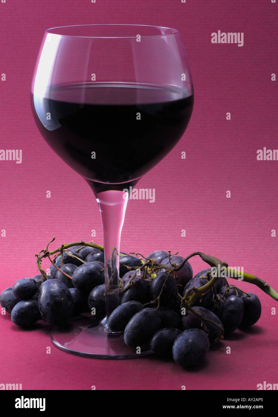 Vino rosso e uva Foto Stock