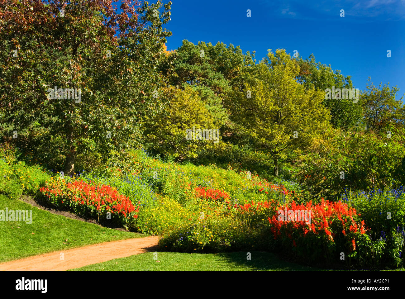 Giardino in collina il percorso Foto Stock
