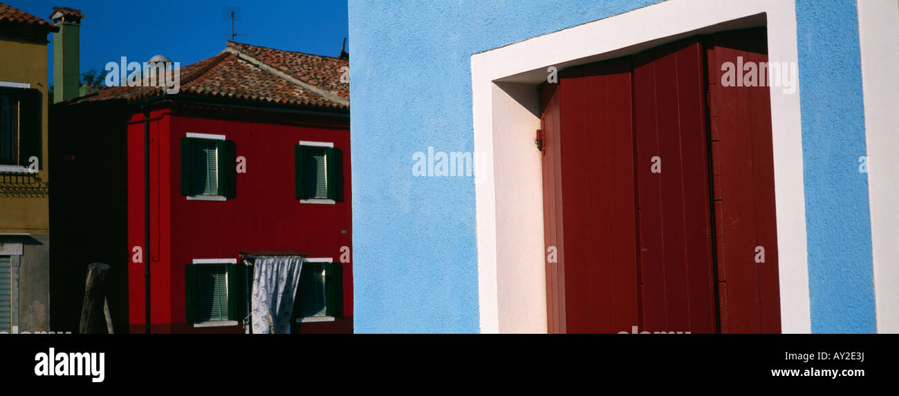 Il cottage colorati di Burano Venezia Italia Foto Stock