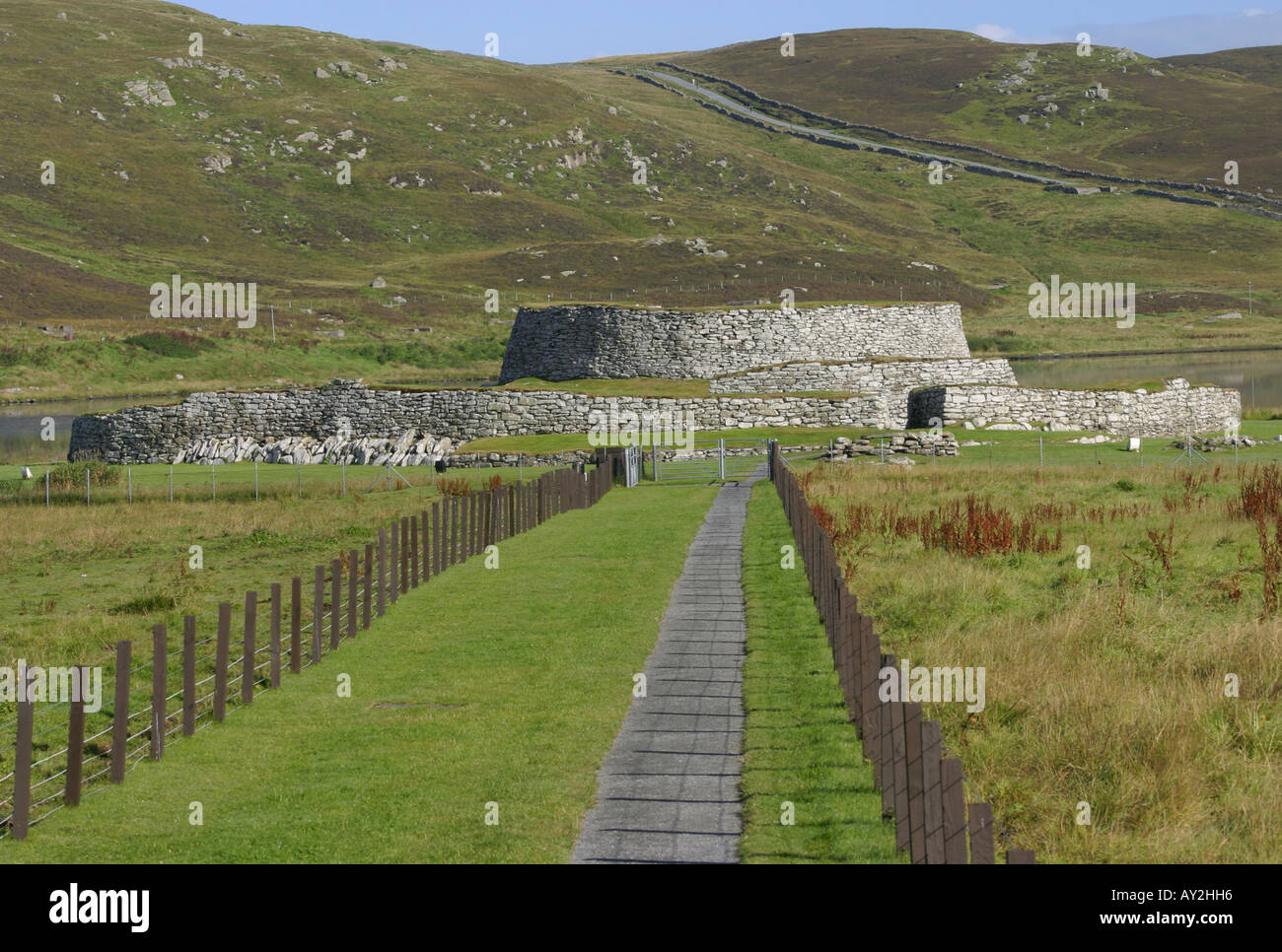 Clickimin Broch a Lerwick sulle Isole Shetland Foto Stock