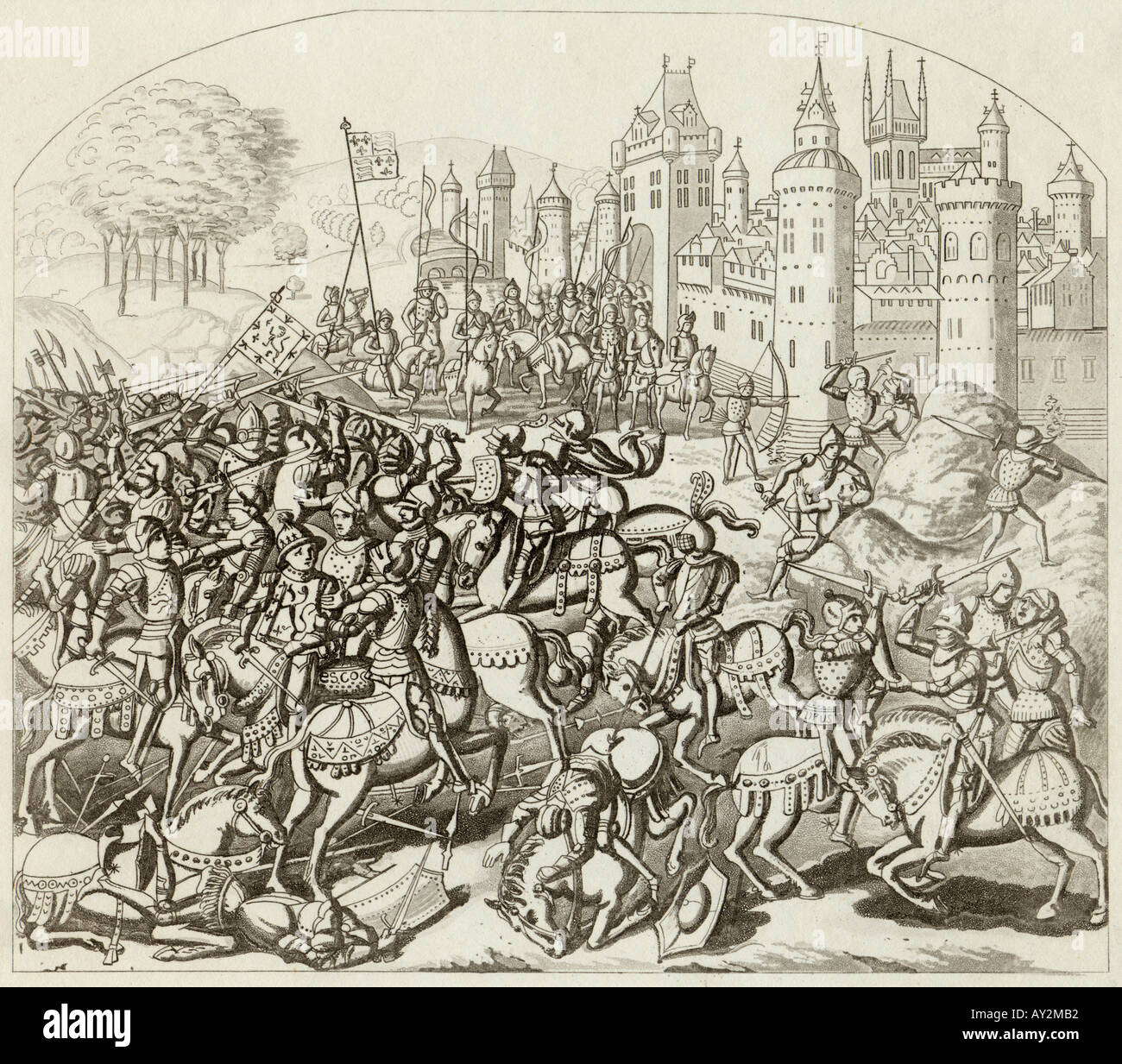 Gli scozzesi britannici in battaglia Foto Stock