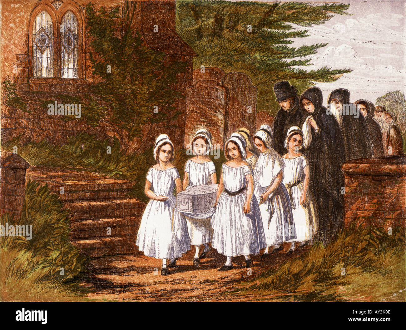 Funerale bambino 1861 Foto Stock