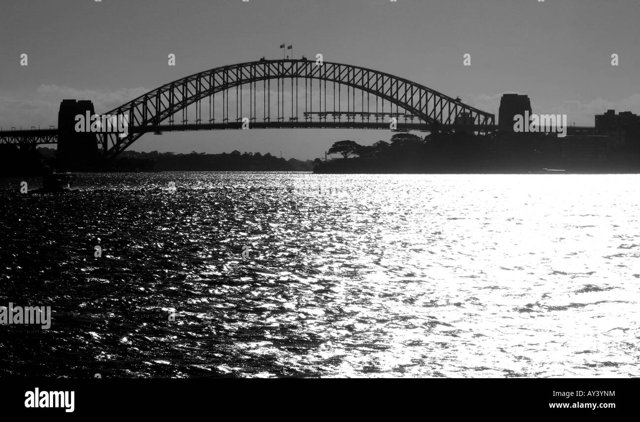 Ponte' notte, sunset city sera'sydney romanticismo arch, 'vista da "punto acquarie Australiano, Australia, australiano, baia , bri Foto Stock