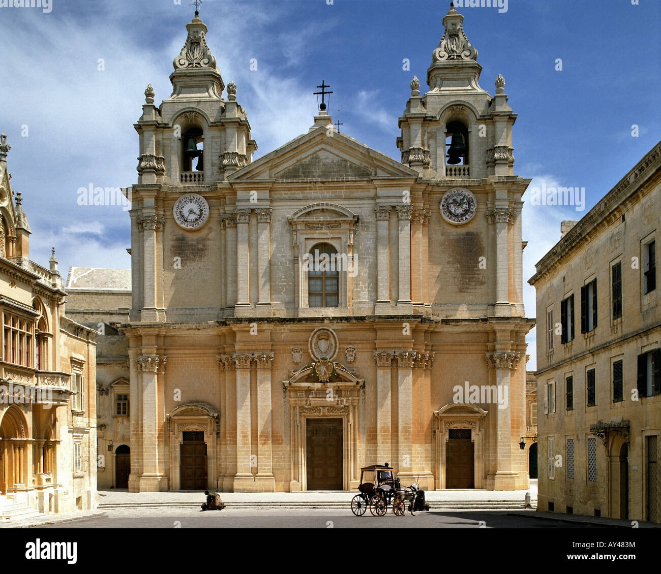 MT - Malta: la Basilica di San Pietro e Paolo Cattedrale presso la storica città di Midina Foto Stock