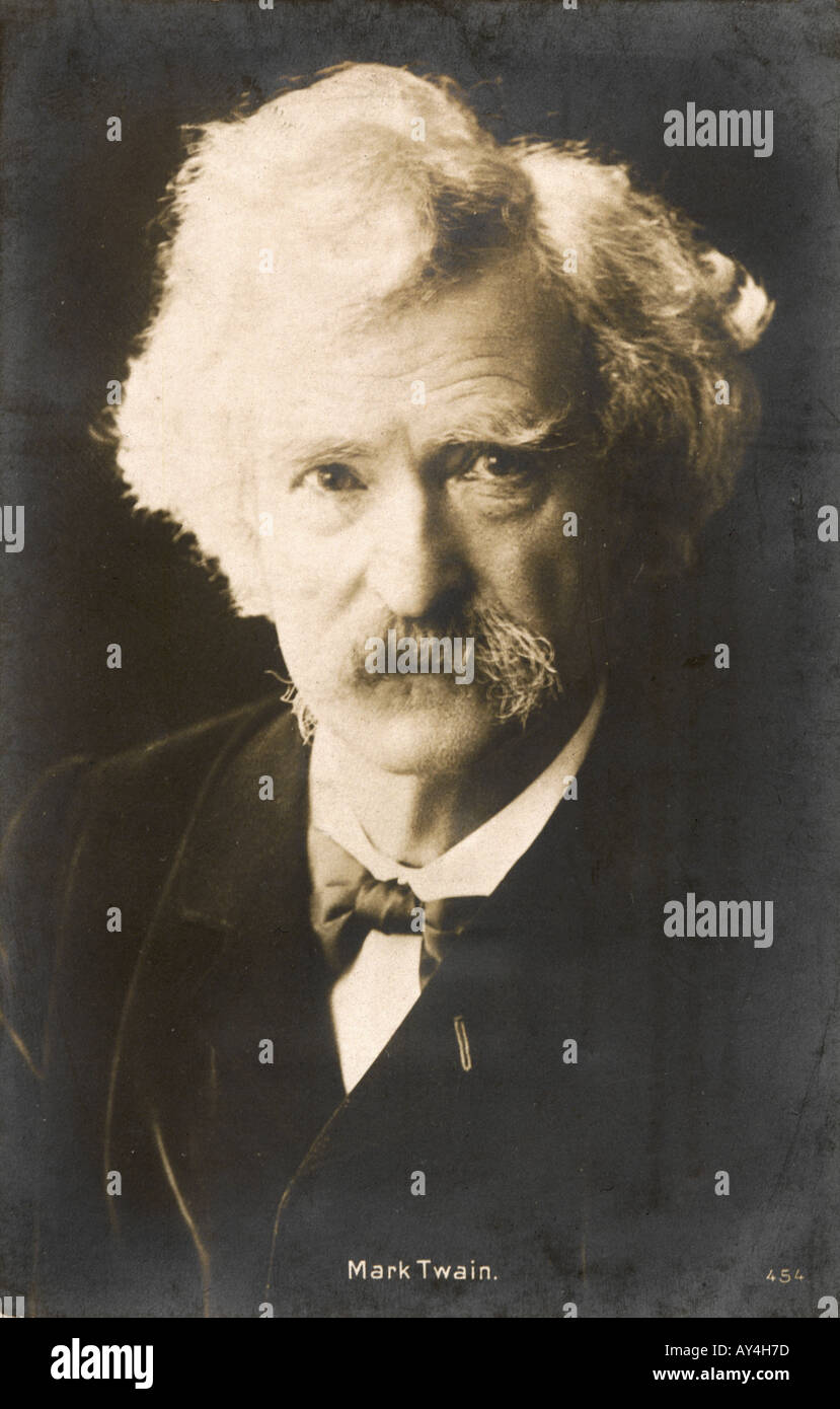 Mark Twain Foto Mono Foto Stock