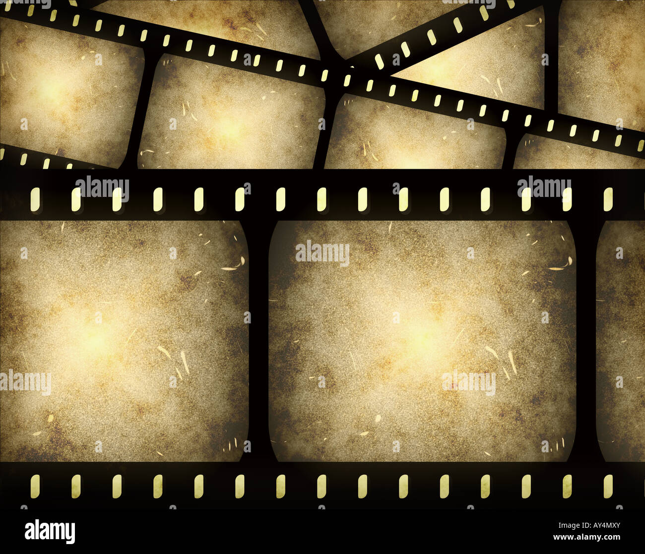Composizione astratta di fotogrammi di un film o nastro di pellicola Foto Stock