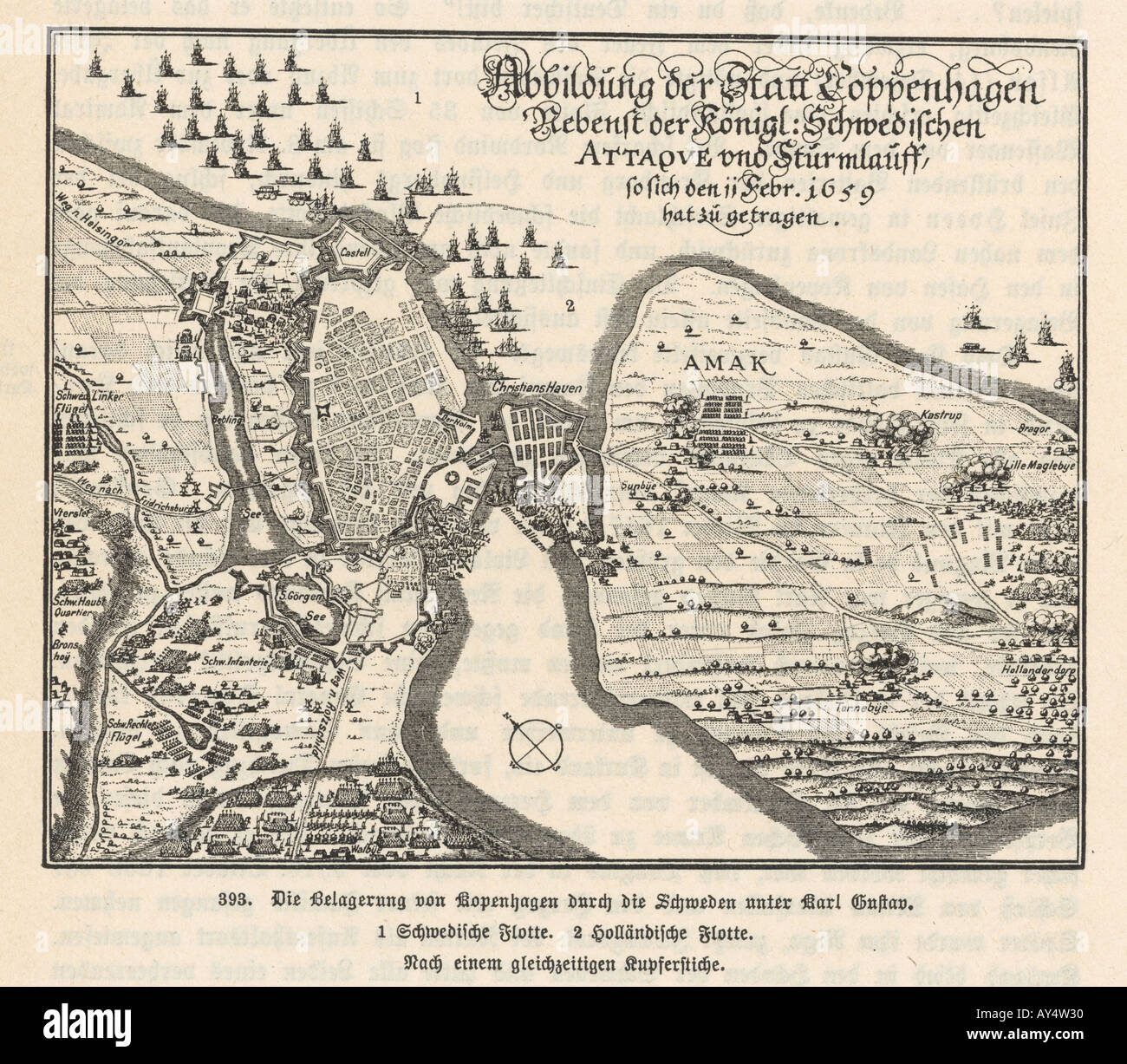 Assedio di Copenhagen 1659 Foto Stock