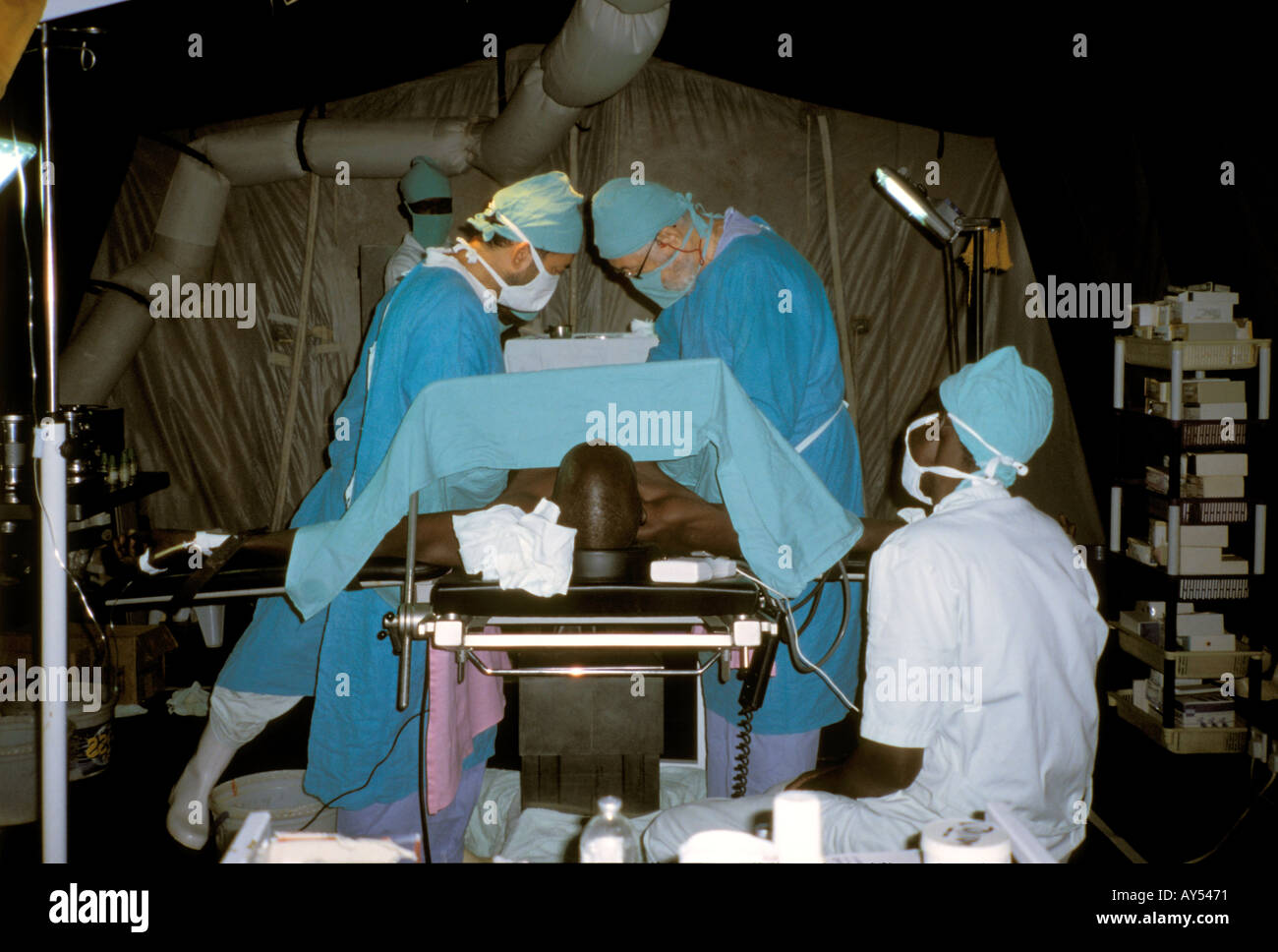 Il sud Sudan Mapuordit chirurgia, volontariato umanitario ospedale, Africa Foto Stock