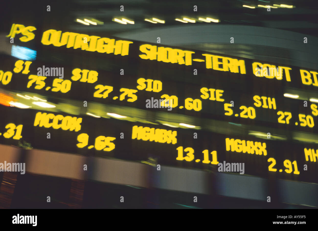 Electronic Stock Ticker tape Foto Stock