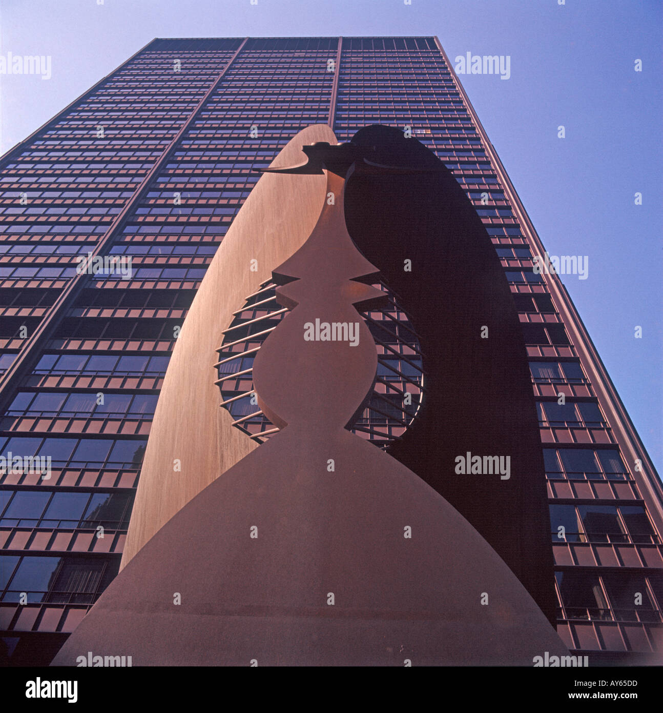 Hawk della statua di Pablo Picasso a Daly Centre Plaza in Chicago Foto Stock
