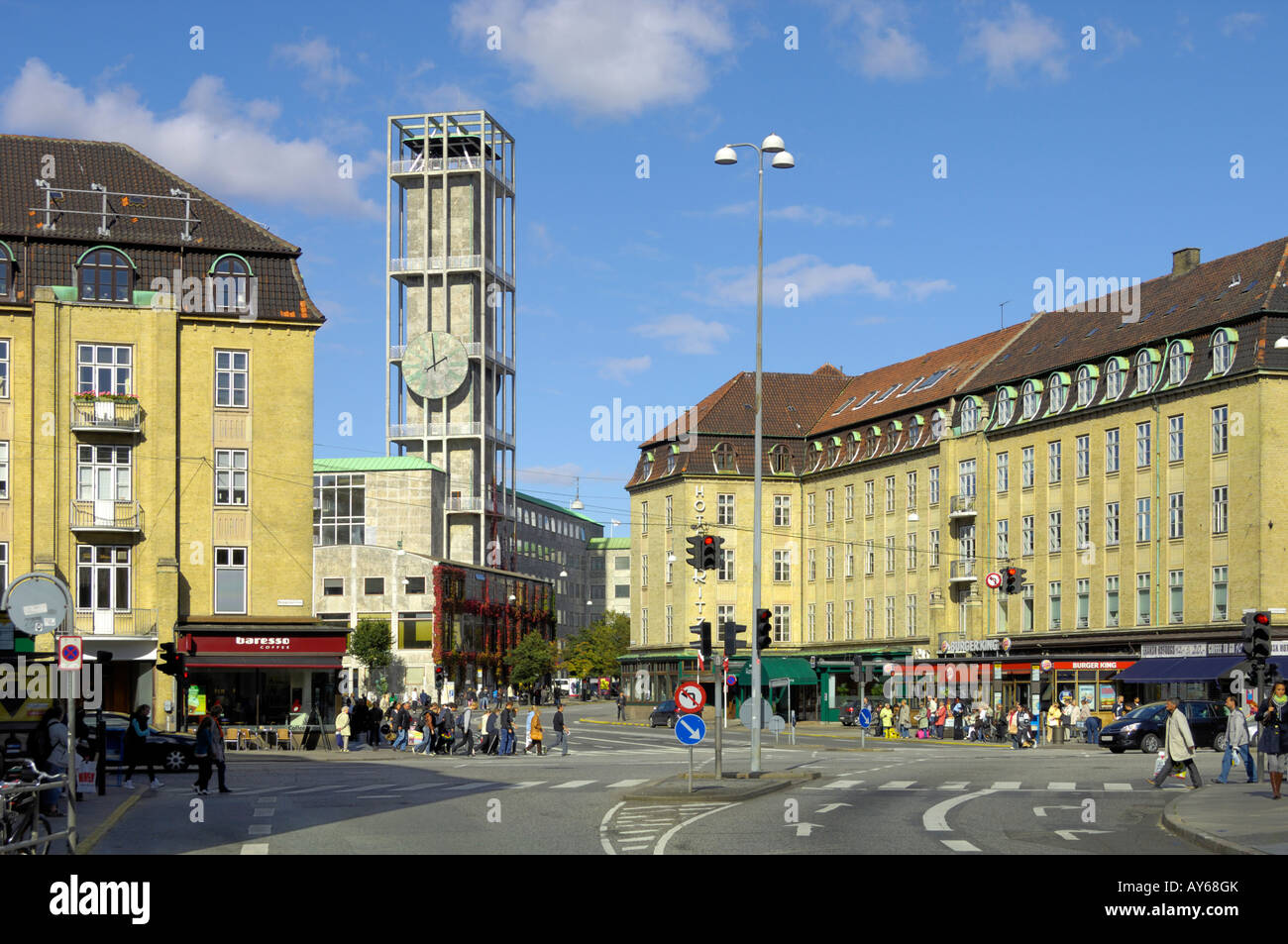 Aarhus town hall e il Ritz Hotel Danimarca Foto Stock