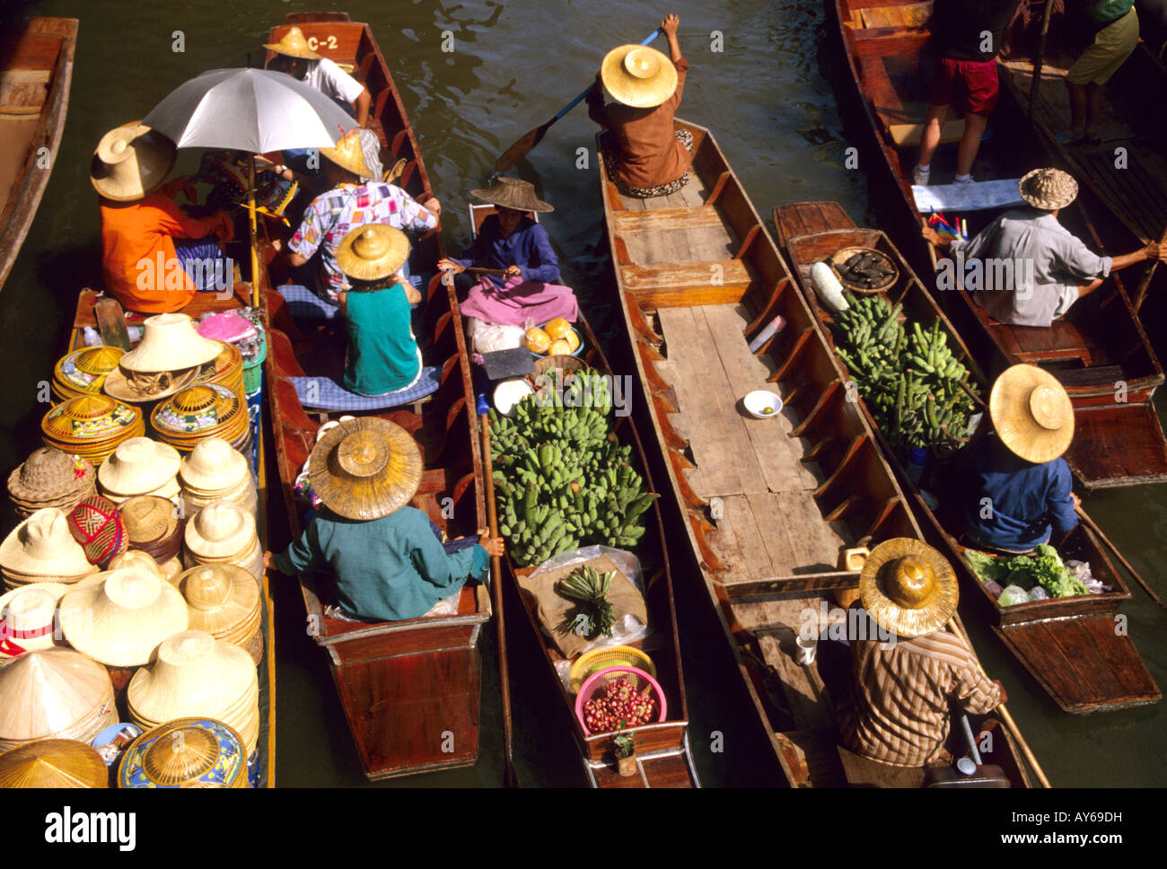 Bangkok Mercato Galleggiante di Damnern Saduak Foto Stock