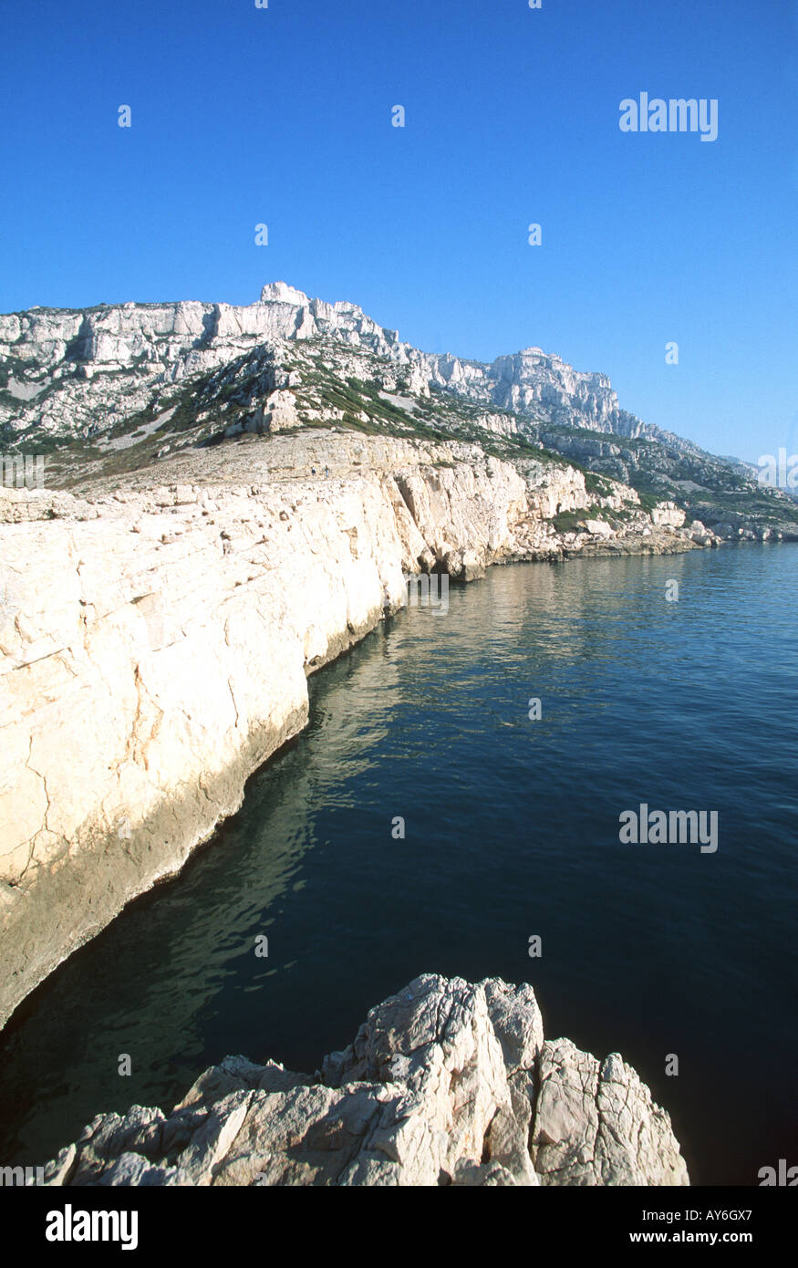 Provence Bouches du Rhône Marseille Massiccio de Marseilleveyre Foto Stock