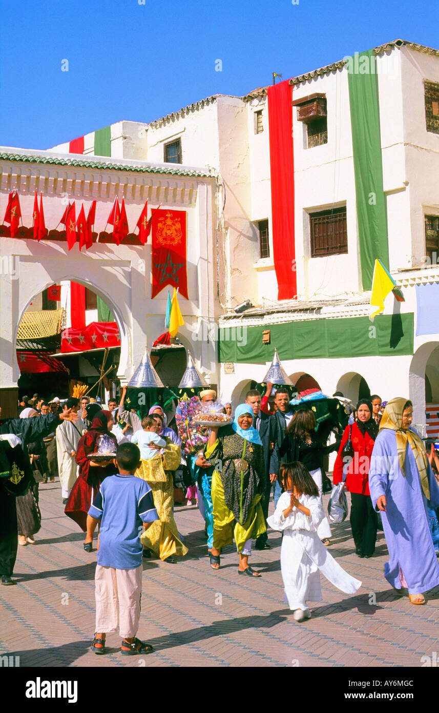 Il Marocco Le Moyen Atlas Fez el Bali Medina El Aquad ingresso matrimonio Foto Stock
