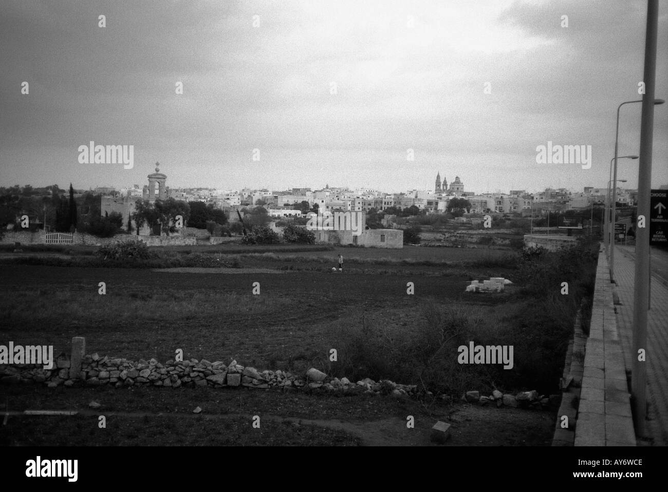 Vista panoramica di Luqa Valletta Malta Europa meridionale Foto Stock