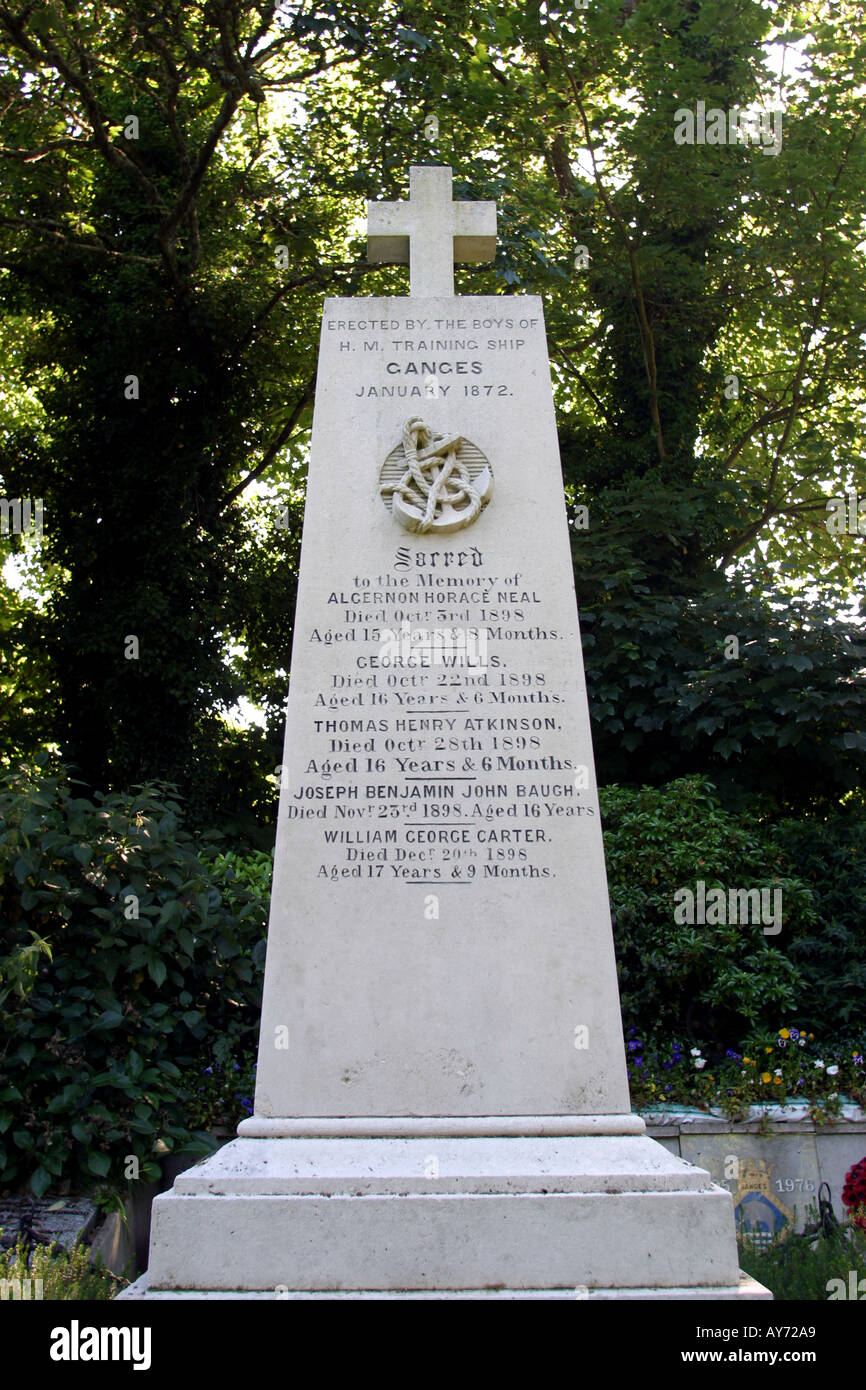 HMS Gange memorial Mylor Chiesa Cornwall Regno Unito Foto Stock