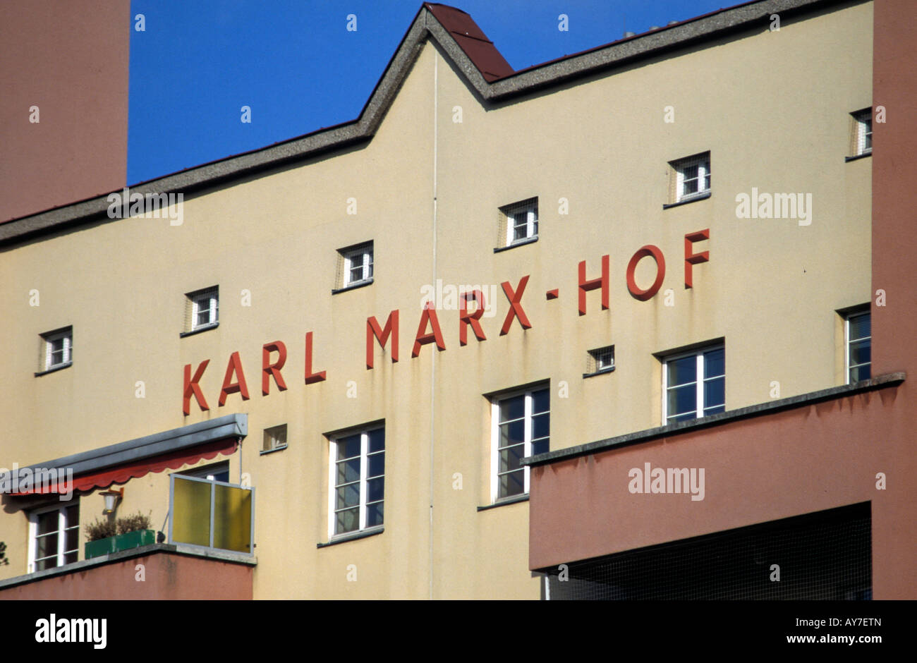 Karl Marx cantiere, firma Foto Stock