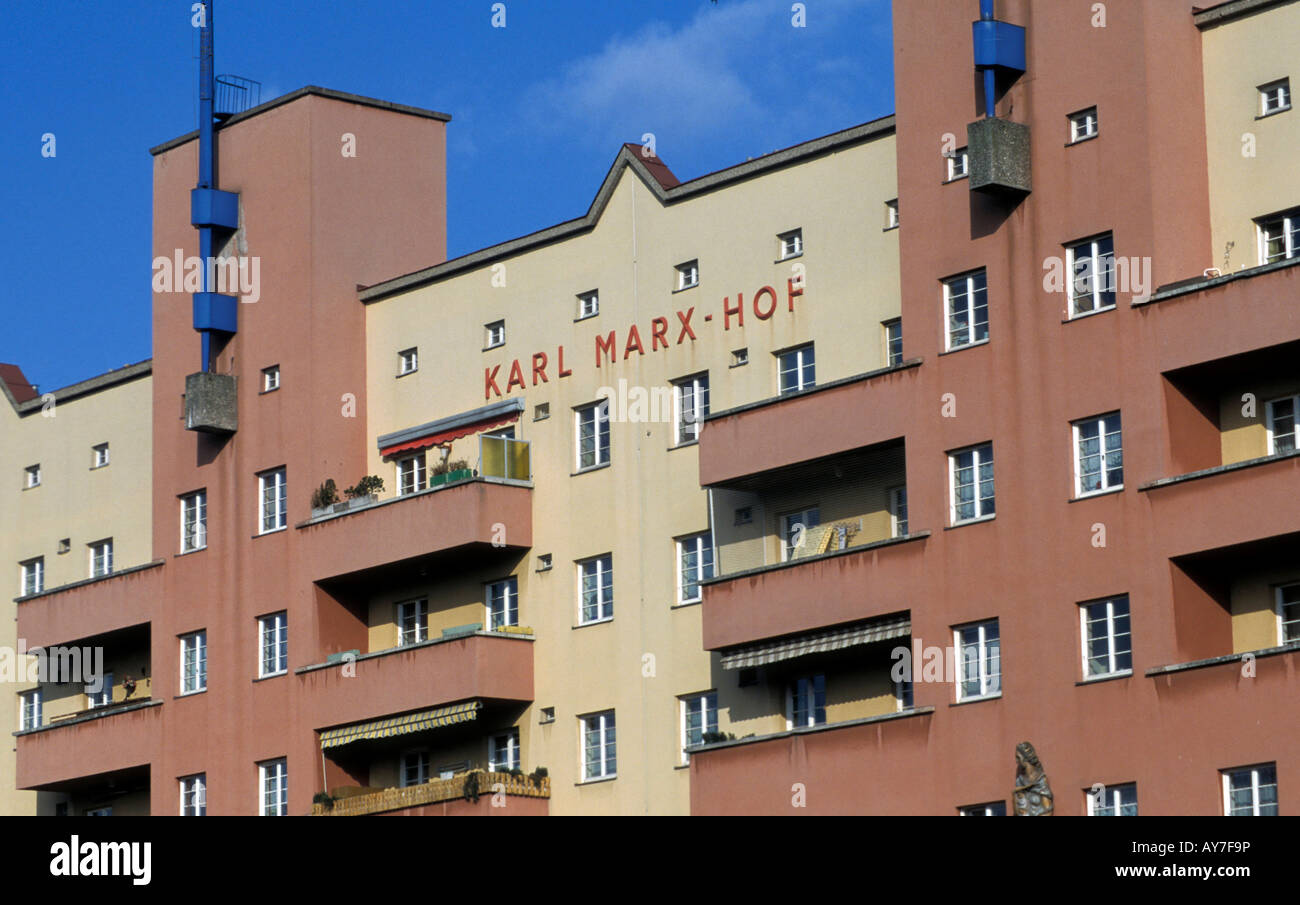 Karl Marx cantiere, firma Foto Stock
