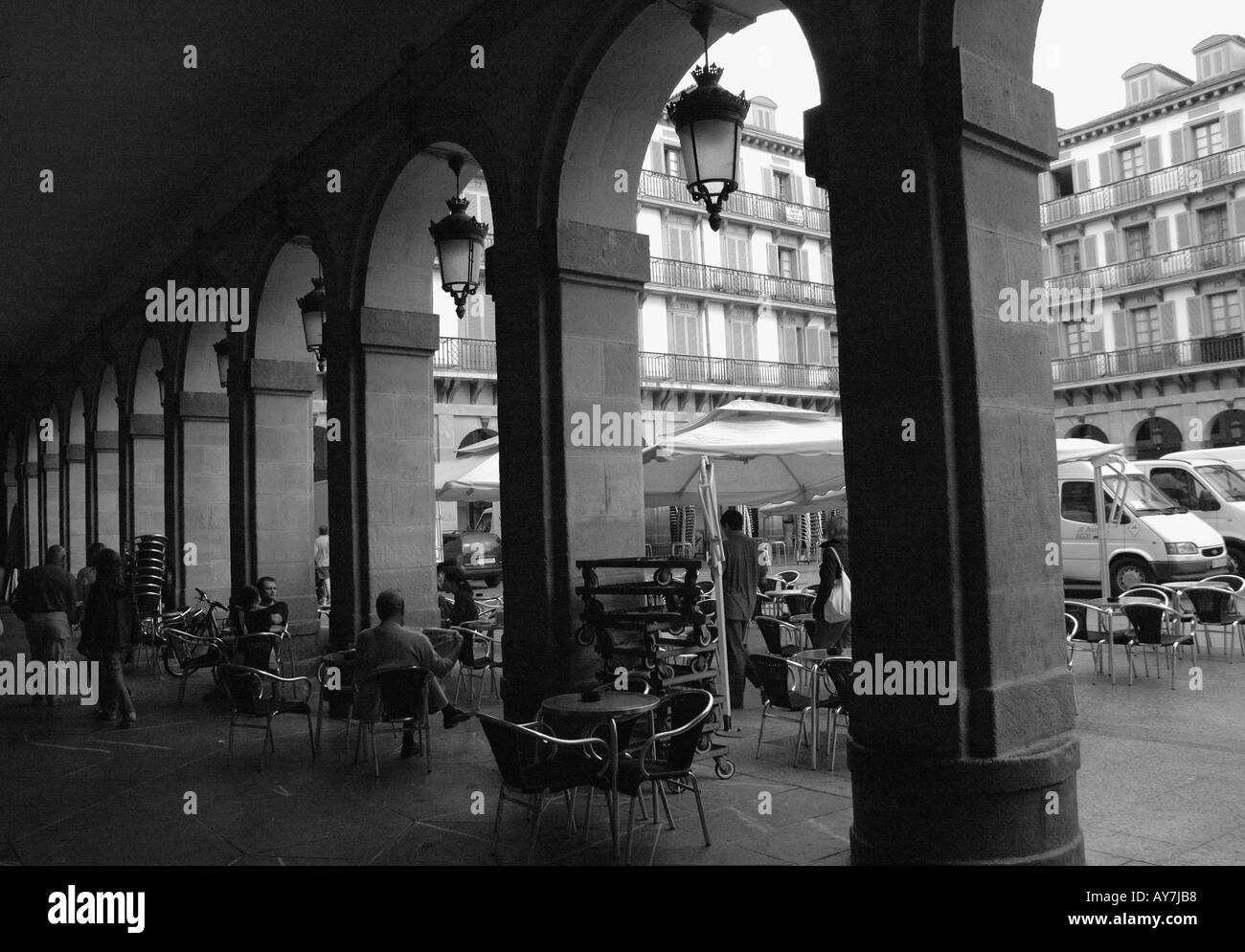 Edificio caratteristico della Parte Vieja il vecchio quartiere di San Sebastian Donostia Paese Basco Golfo di Biscaglia España Europa Foto Stock
