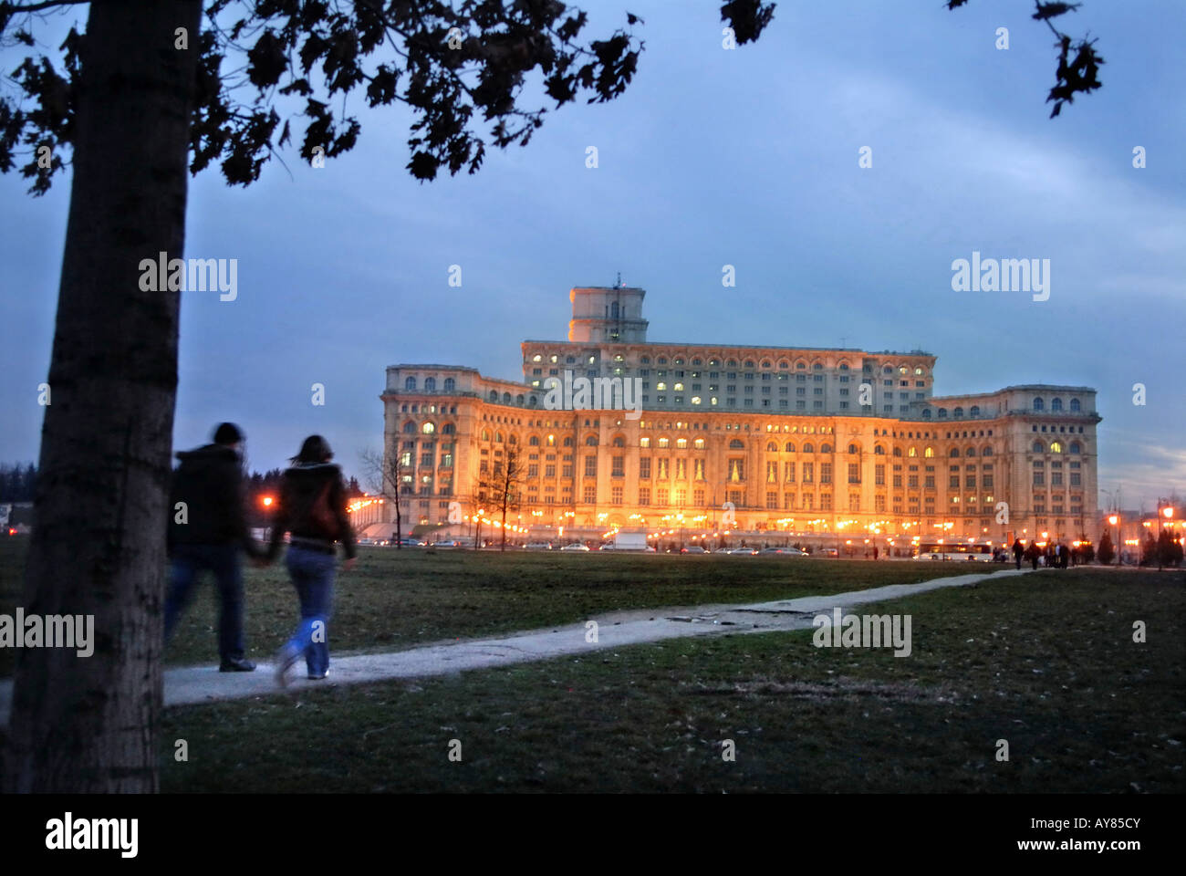 Casa del Popolo, il parlamento rumeno, Bucarest Foto Stock