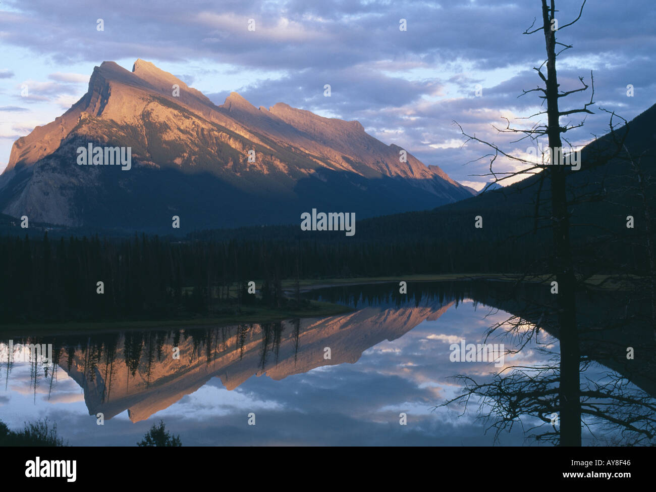 Vermiglio Laghi Banff Rockies Alberta Canada Foto Stock