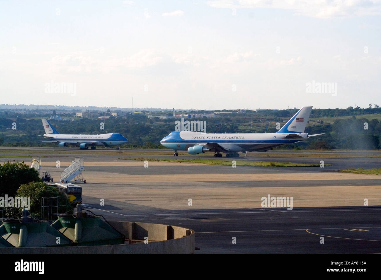 Due USAF Air Force One la predisposizione di decollare da Brasilia Foto Stock
