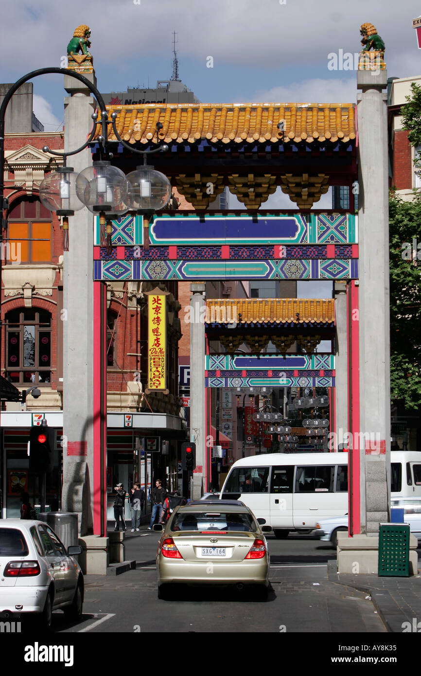 Area di Chinatown Little Bourke Street Melbourne Australia Foto Stock