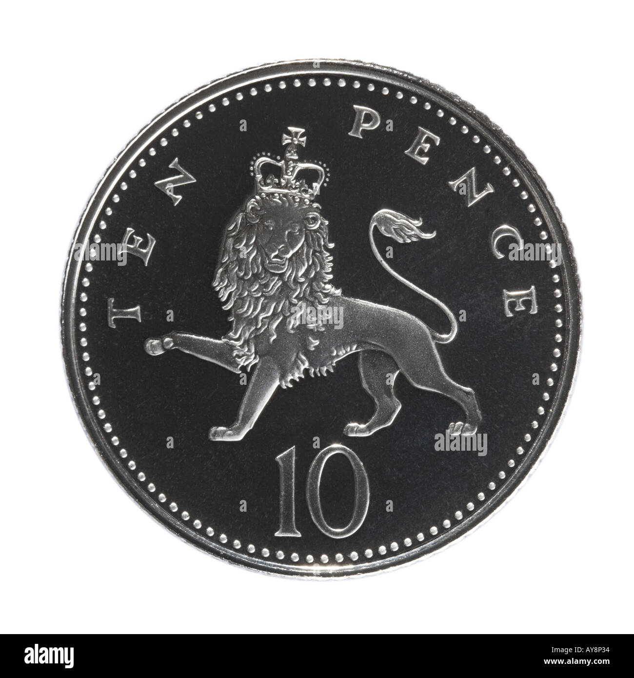 moneta da 10 pence Foto Stock