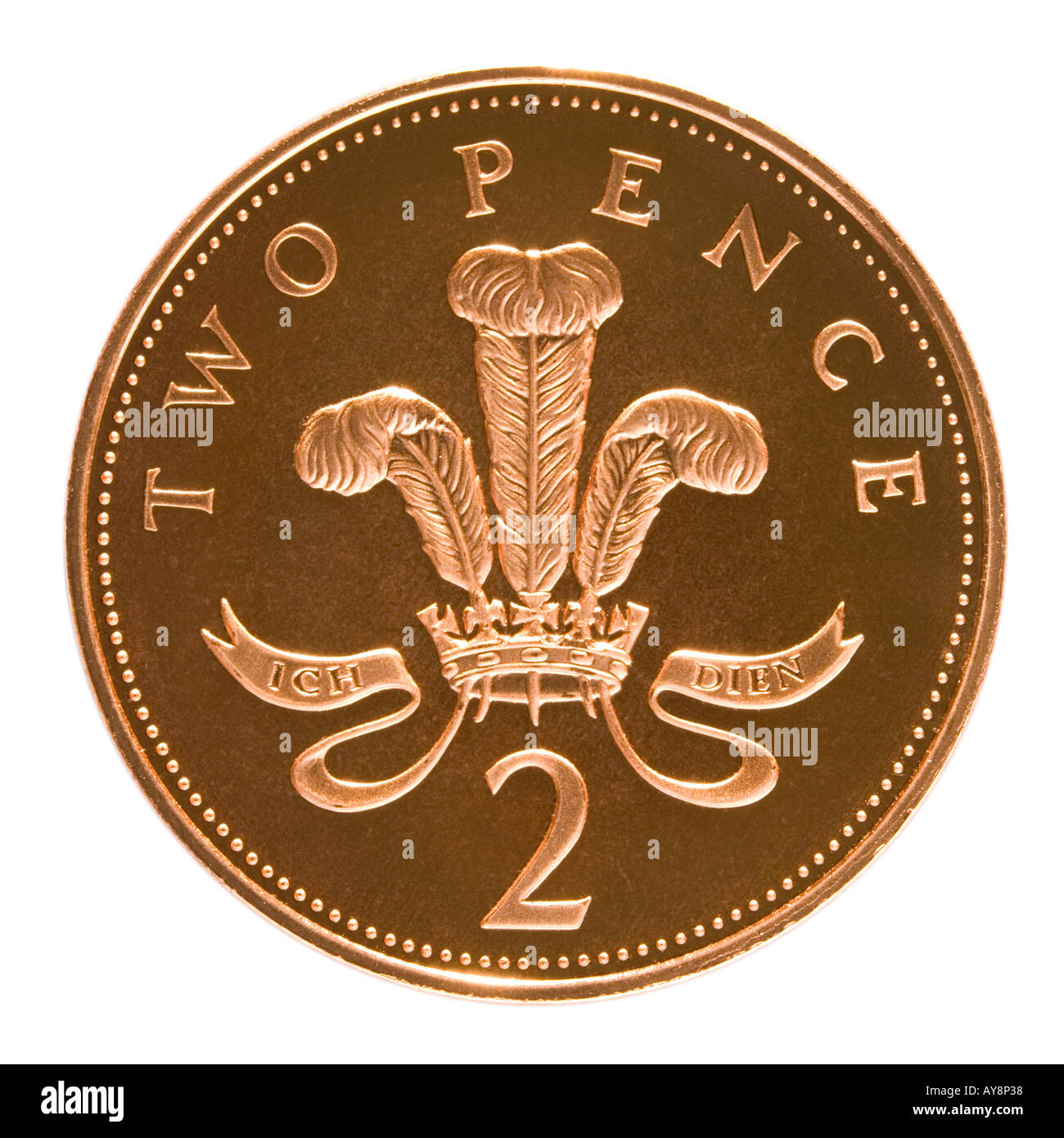 moneta da 2 pence Foto Stock