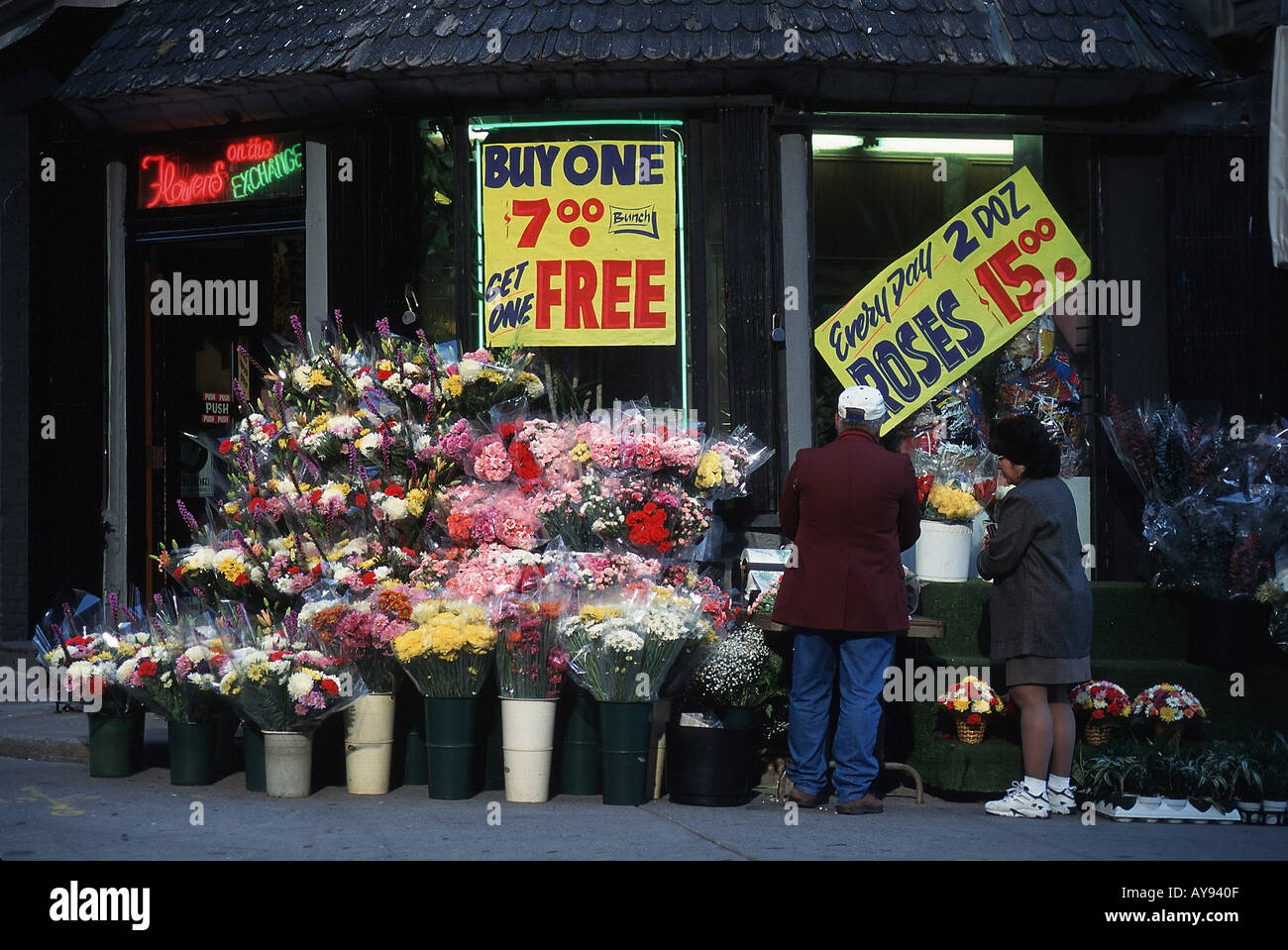 USA New York City 1998 Blumenladen in der naehe der Wall Street JK 229 50 04 USA New York City 1998 Flower Shop vicino a Wall Street Das Fotoarchiv Foto Stock