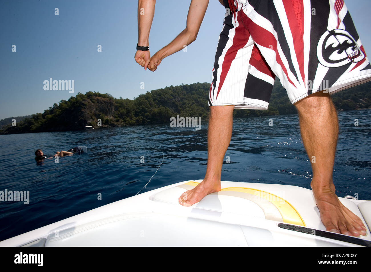 Dan Hipgrave wakeboard in Turchia Foto Stock