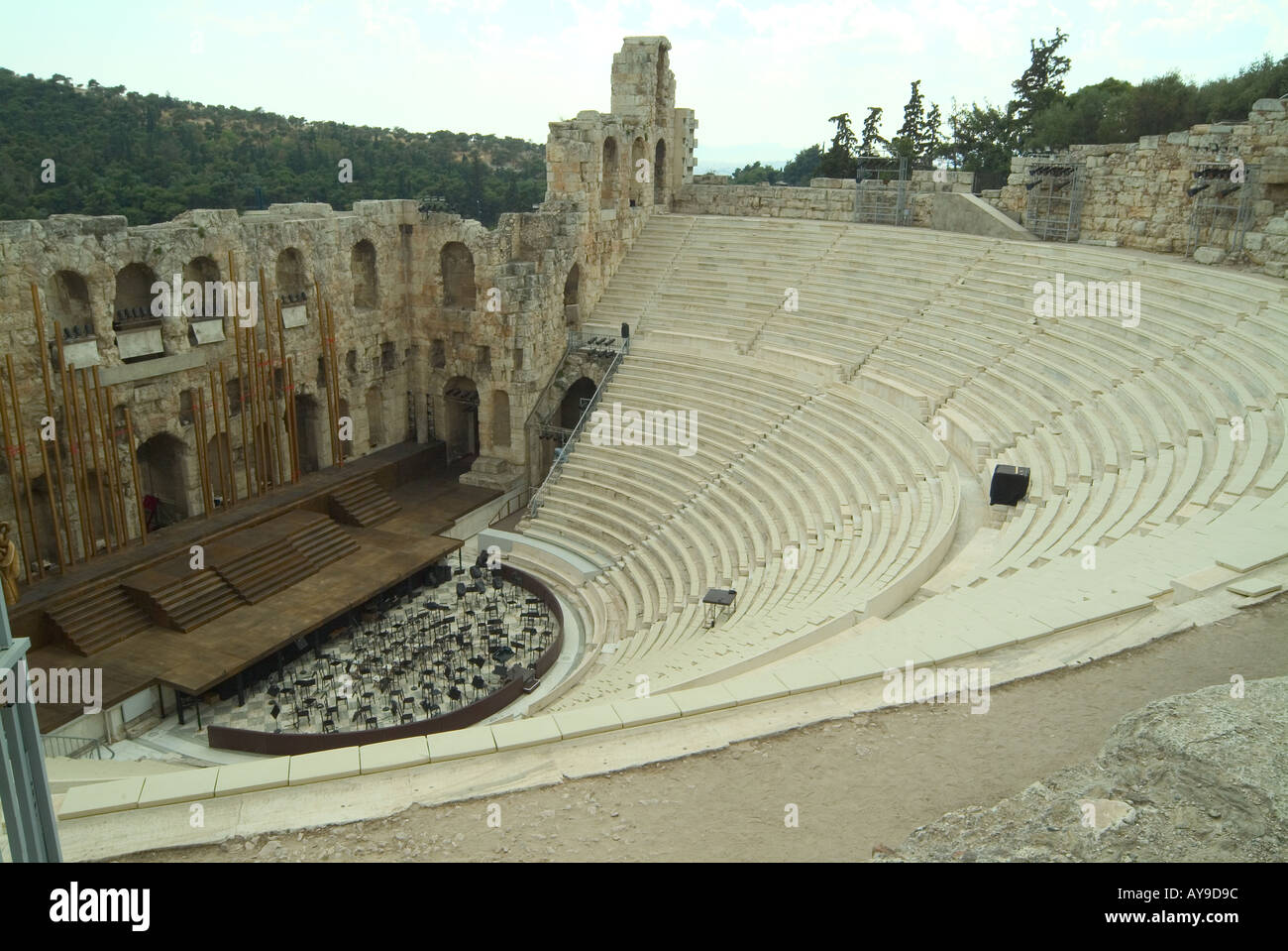 Il Teatro di Dioniso ad Atene Foto Stock