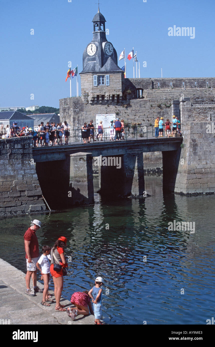 La Ville vicino (città murata), Concarneau, Cornouaille, Finistère Bretagna, Francia Foto Stock