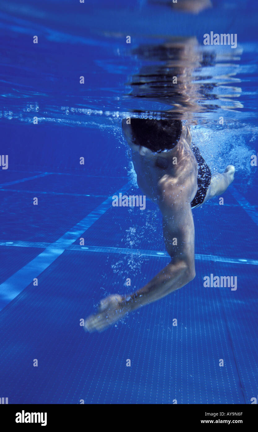 Schwimmer in einem Schwimmbecken Foto Stock