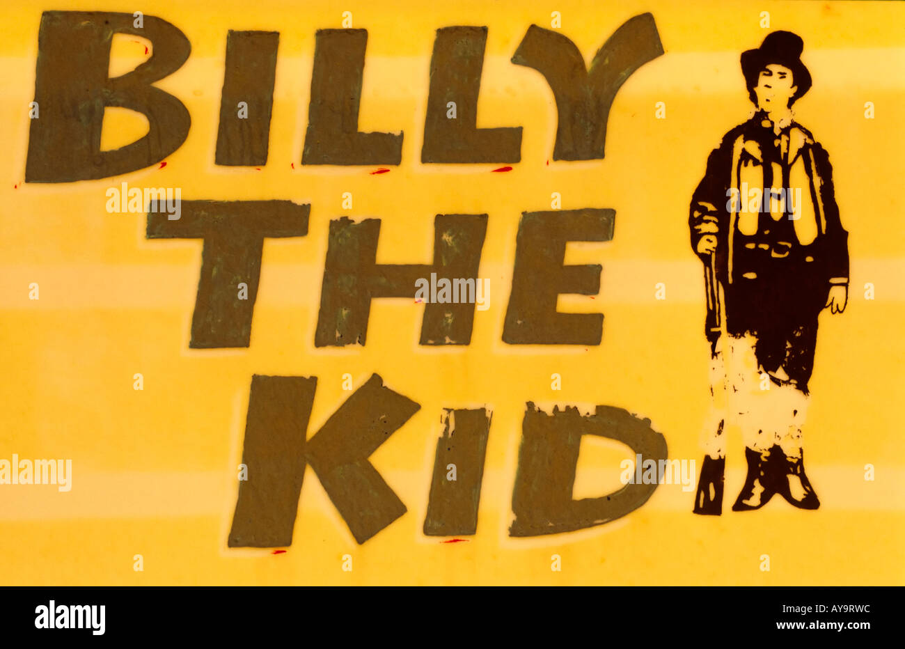 Billy the Kid è il più famoso della American 'wild west' fuorilegge, chi ha ucciso due vice sceriffi a Lincoln, Nuovo Messico. Foto Stock