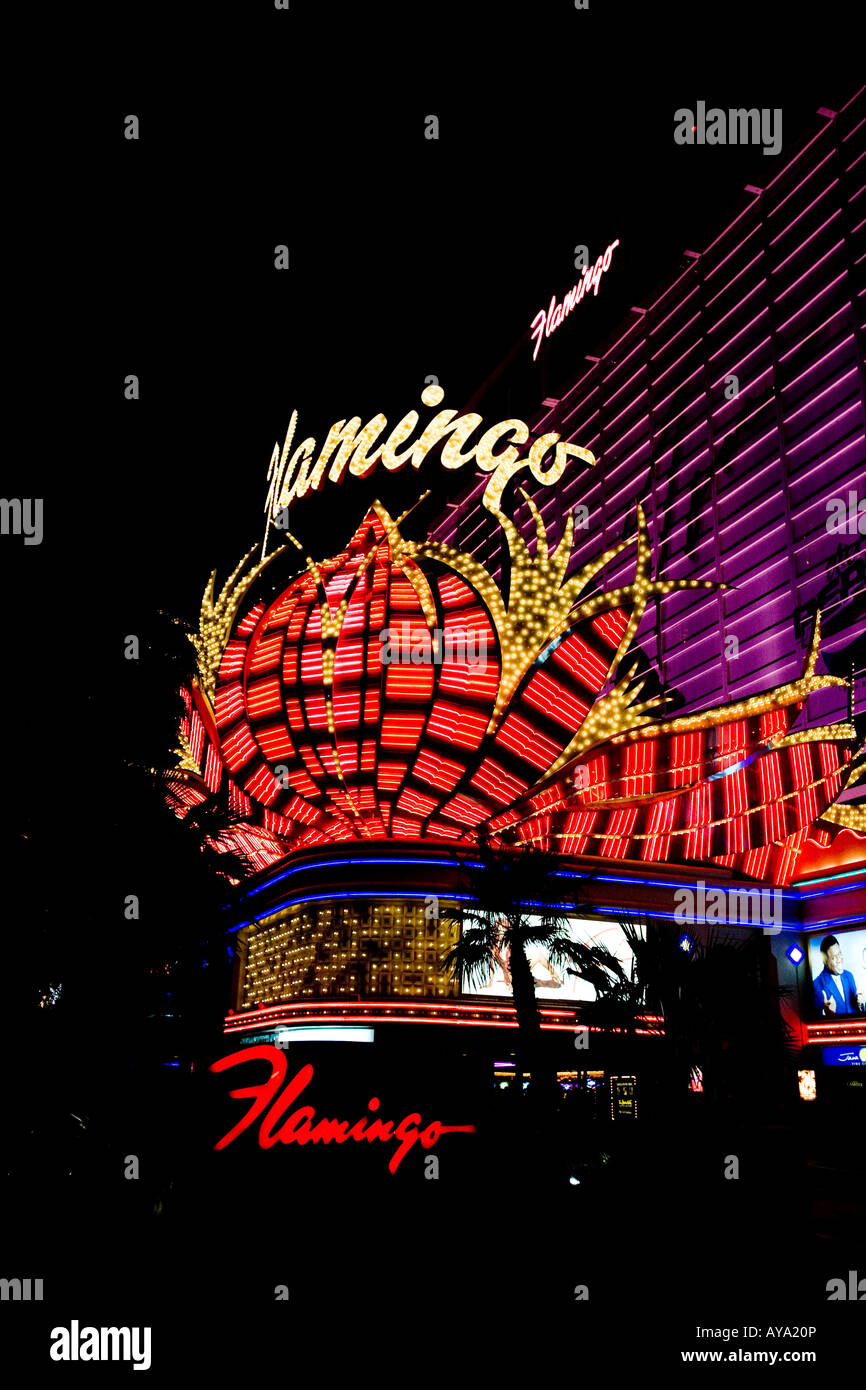 Accesa esterno del Flamingo Hotel Las Vegas, Nevada Foto Stock