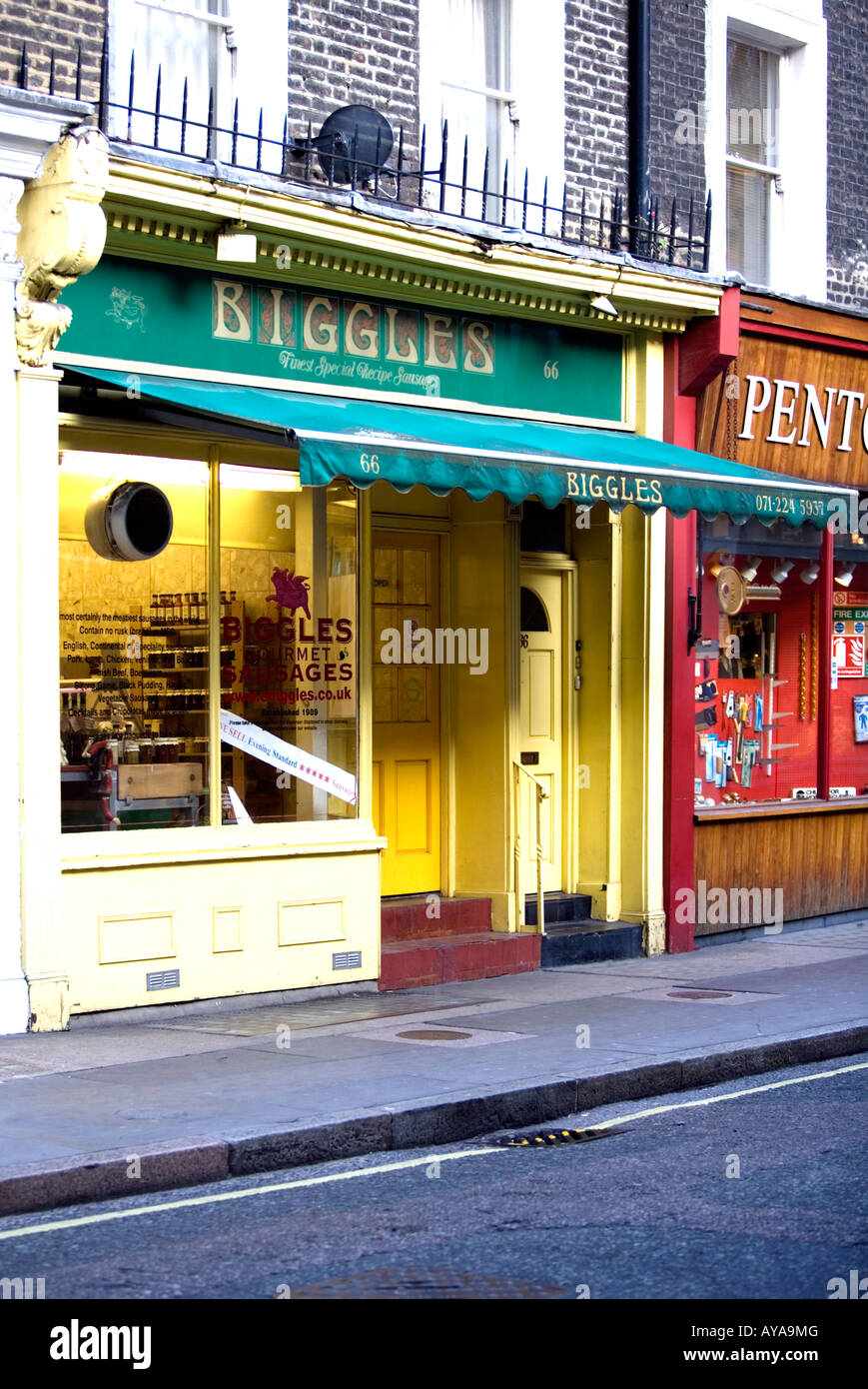 "Serie Biggles' salsicce Londra Foto Stock