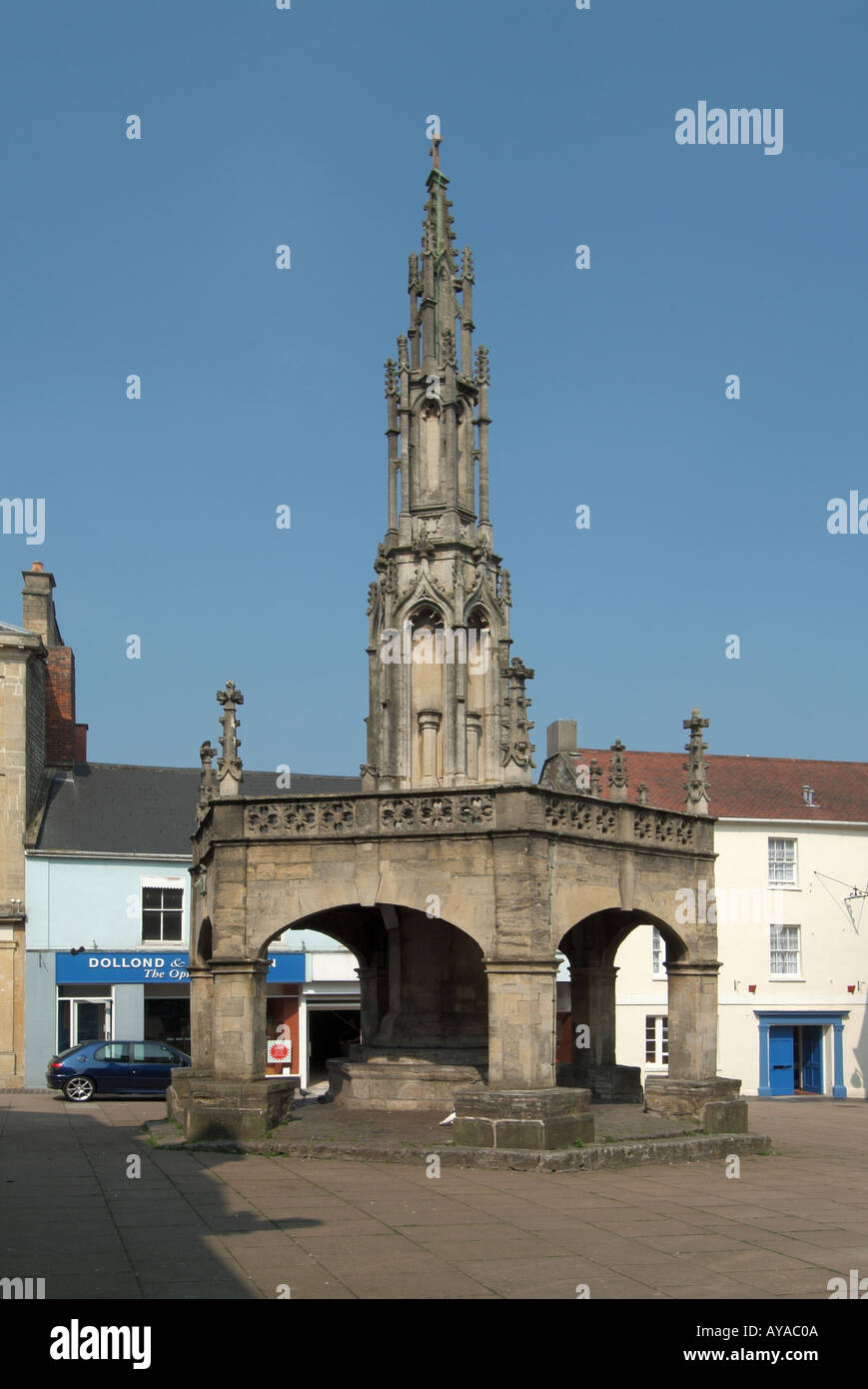 Shepton Mallet xv secolo Croce di Mercato nel centro della città Foto Stock
