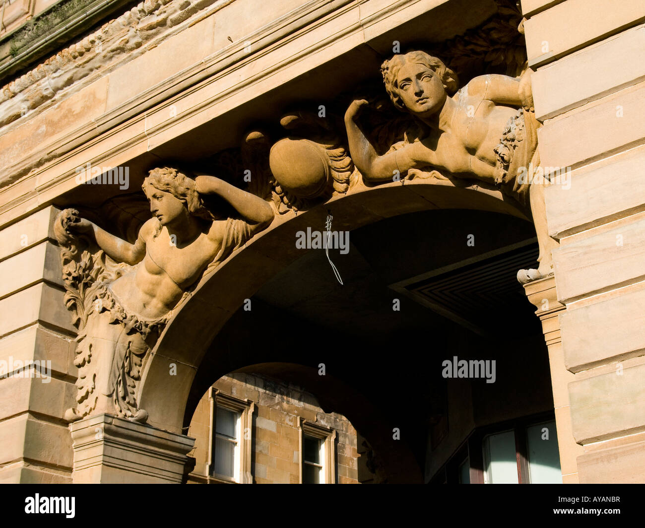 Cariatidi, edifici comunali, Greenock Foto Stock