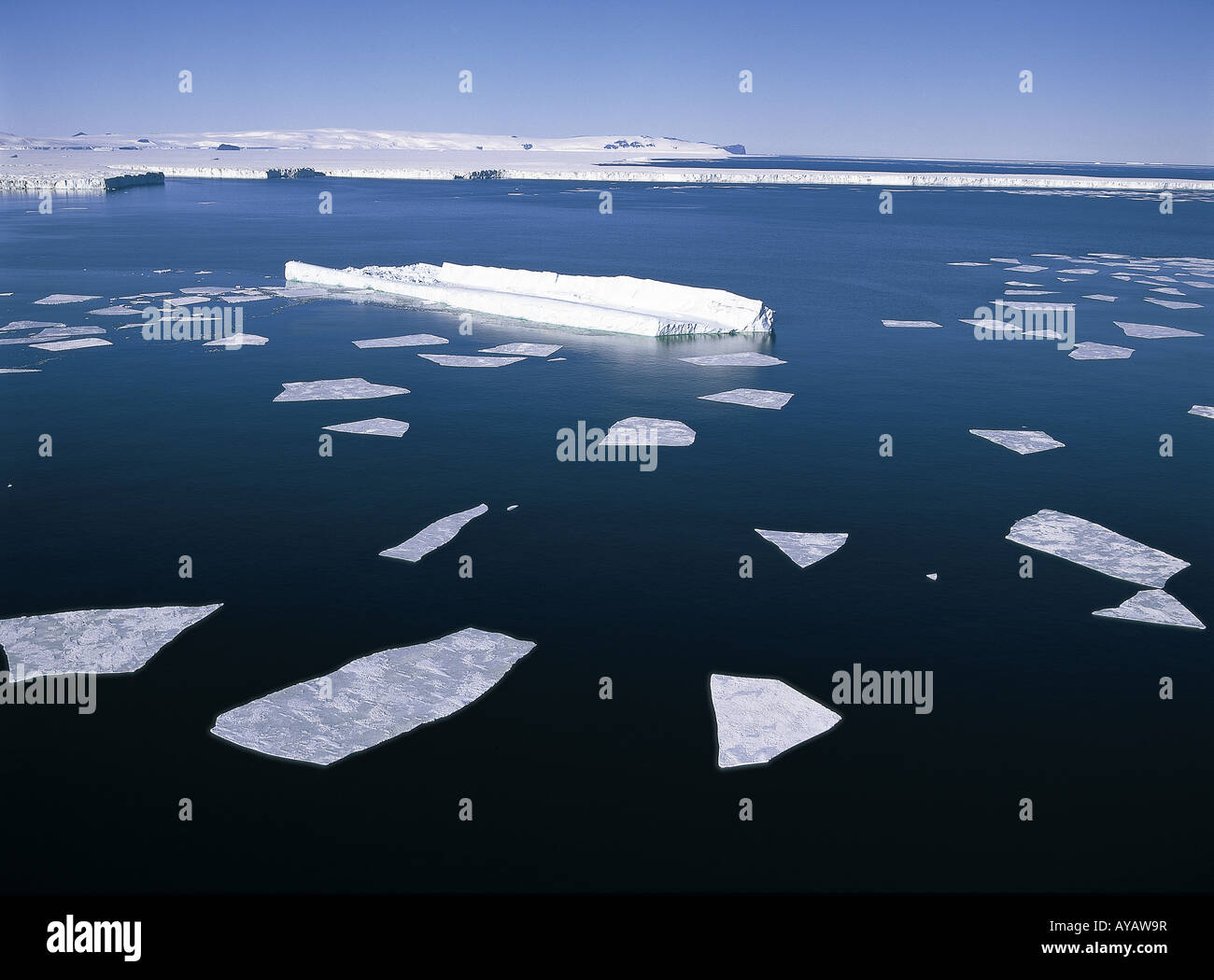 Vista aerea di iceberg Mare di Ross Antartide Foto Stock