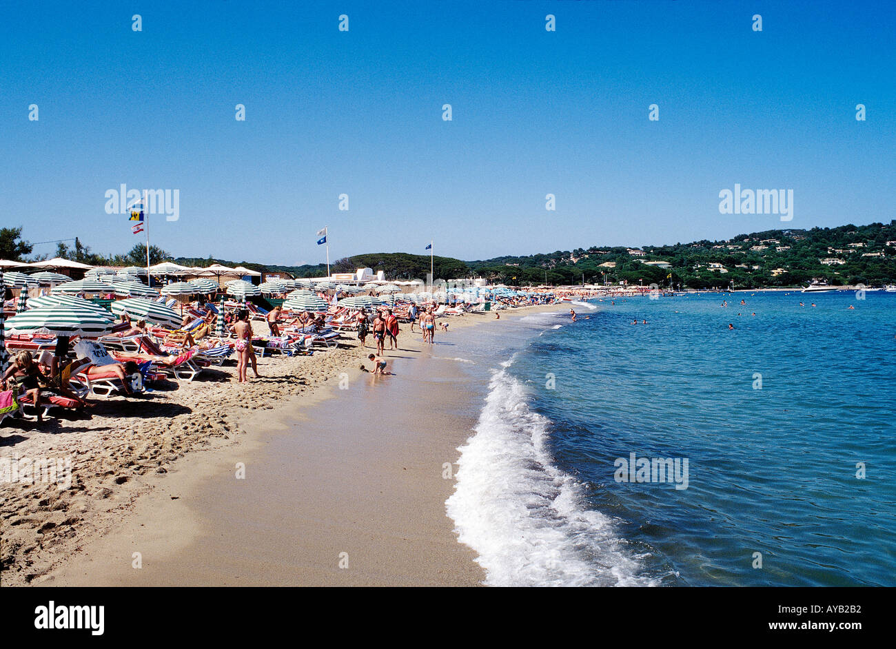 .St Tropez beach sulla Cote d Azur in Francia Foto Stock