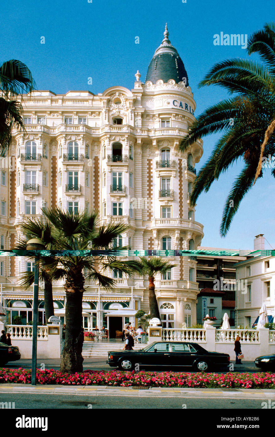 Il famoso Carlton Hotel a Cannes, sul Boulevard de la Croisette nel sud della Francia. Foto Stock