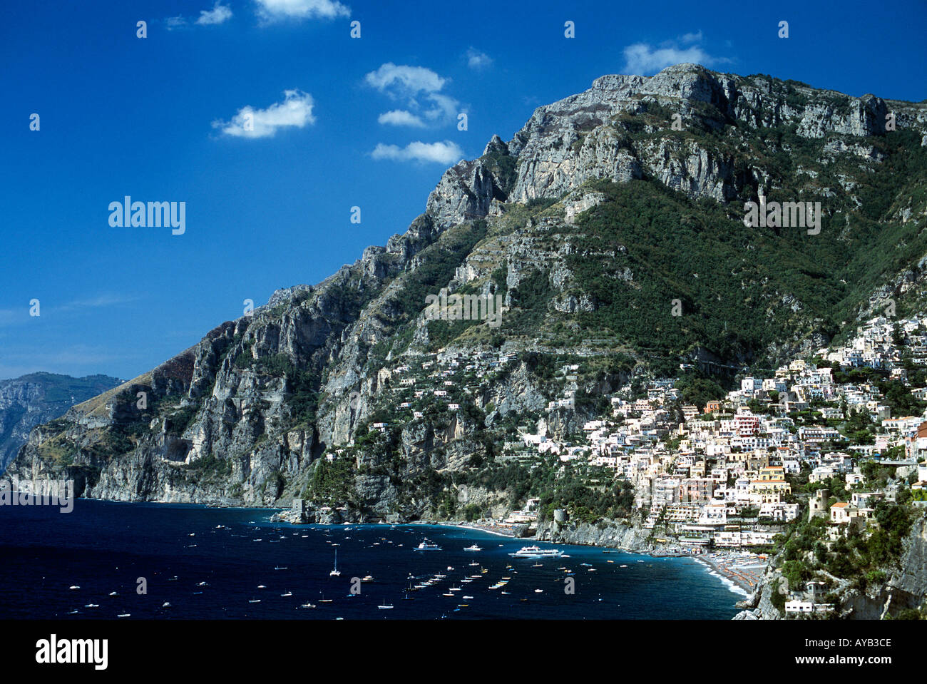 Graziosa cittadina di Positano sulla Costiera Amalfitana in Italia. Foto Stock