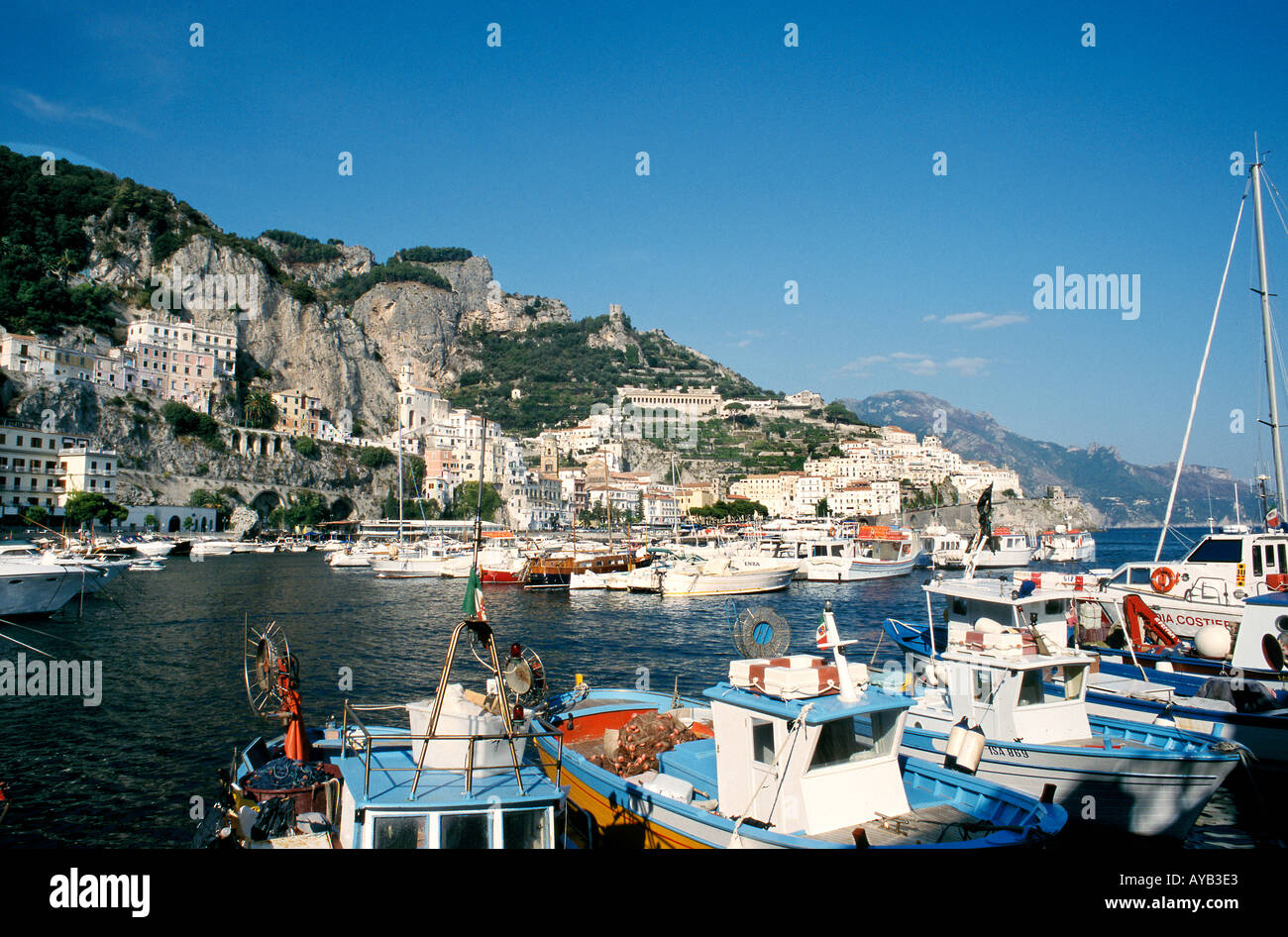 Porto di Amalfi , sulla Costiera Amalfitana Foto Stock
