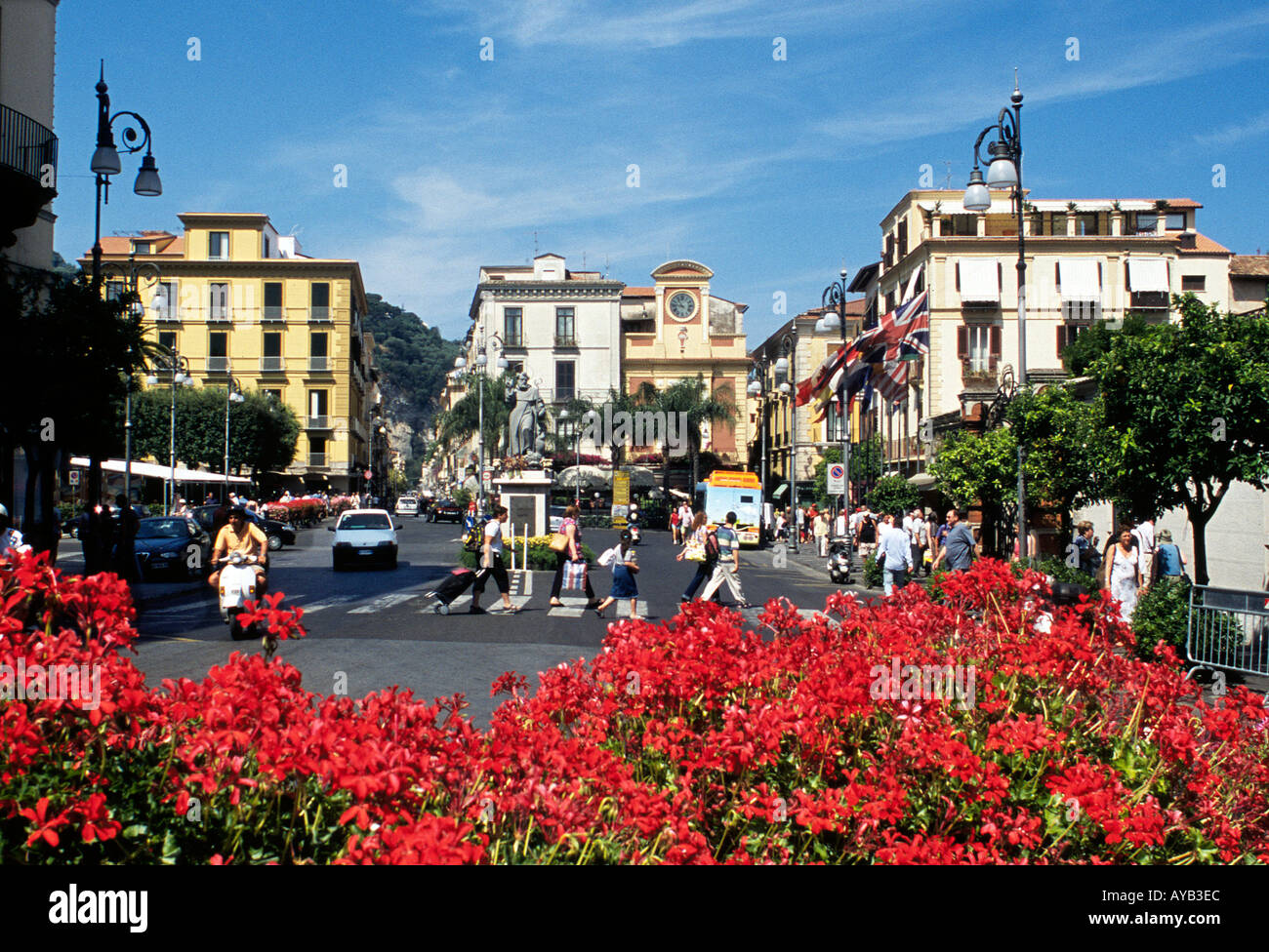Il centro della città di Sorrento sulla Costiera Amalfitana Foto Stock