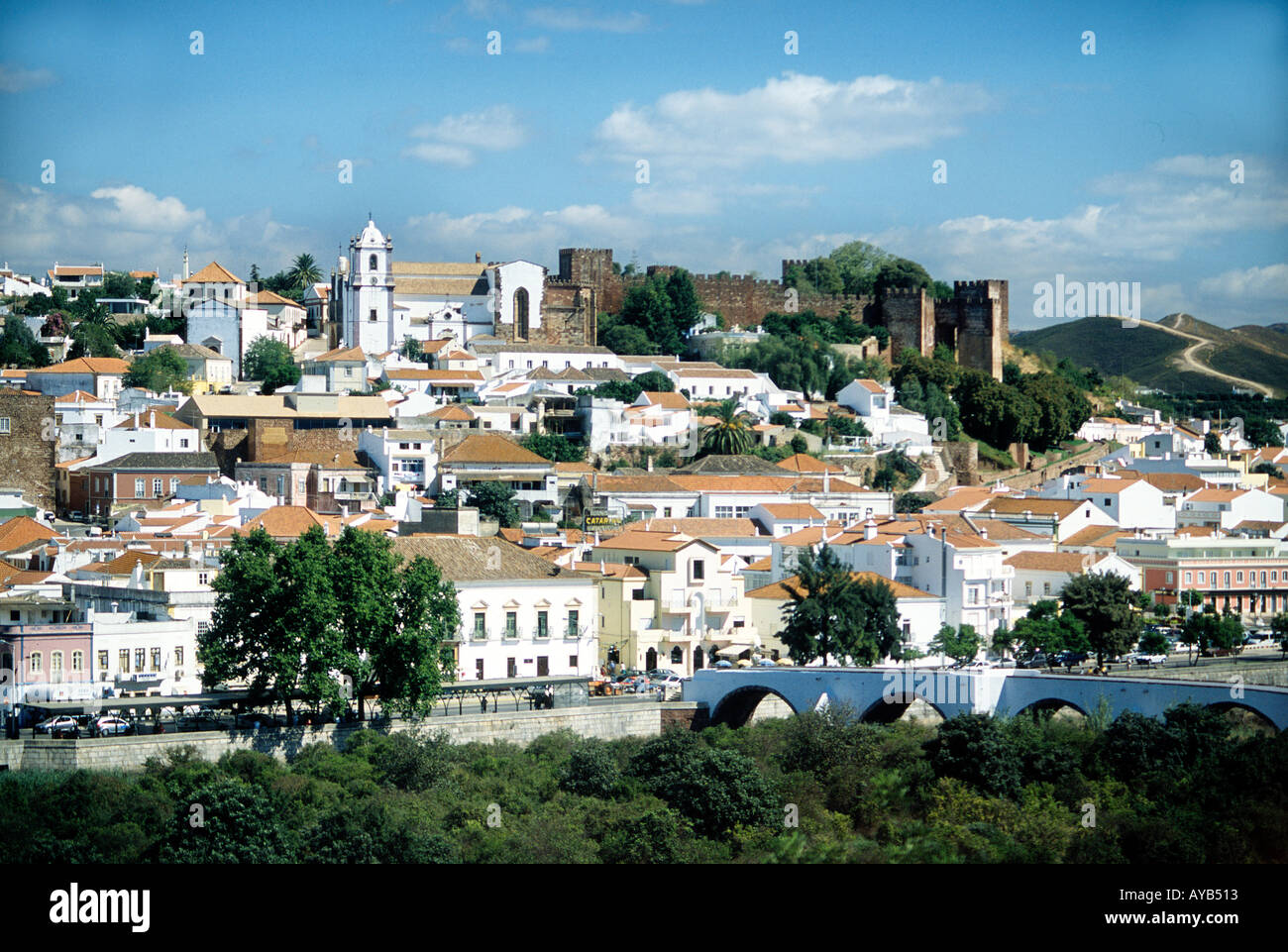 La città di Moresco e Castello di Silves, Algarve Portogallo Foto Stock