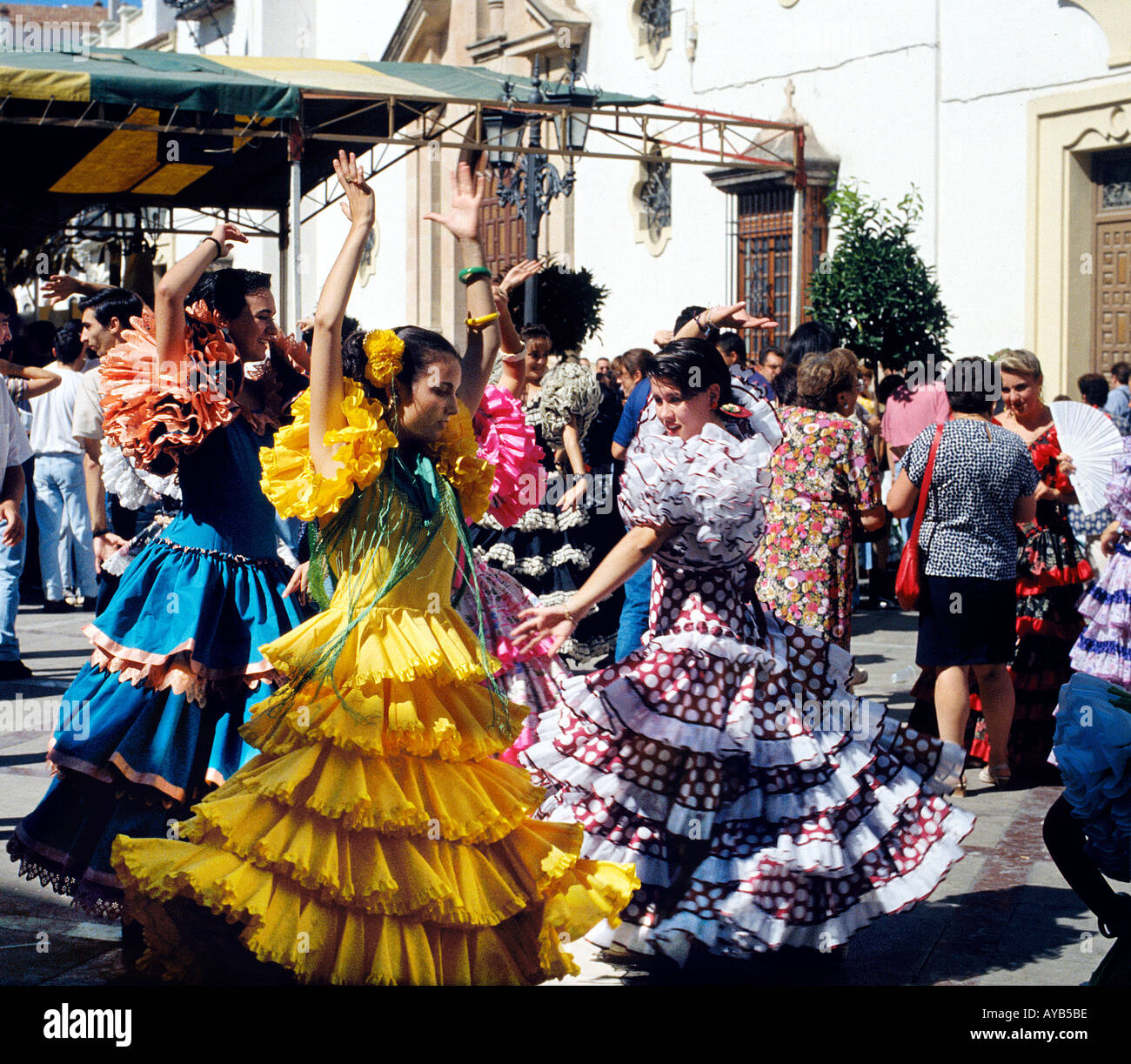 Spagnolo di Flamenco Dancing at Rhonda Andalusia Spagna Foto Stock