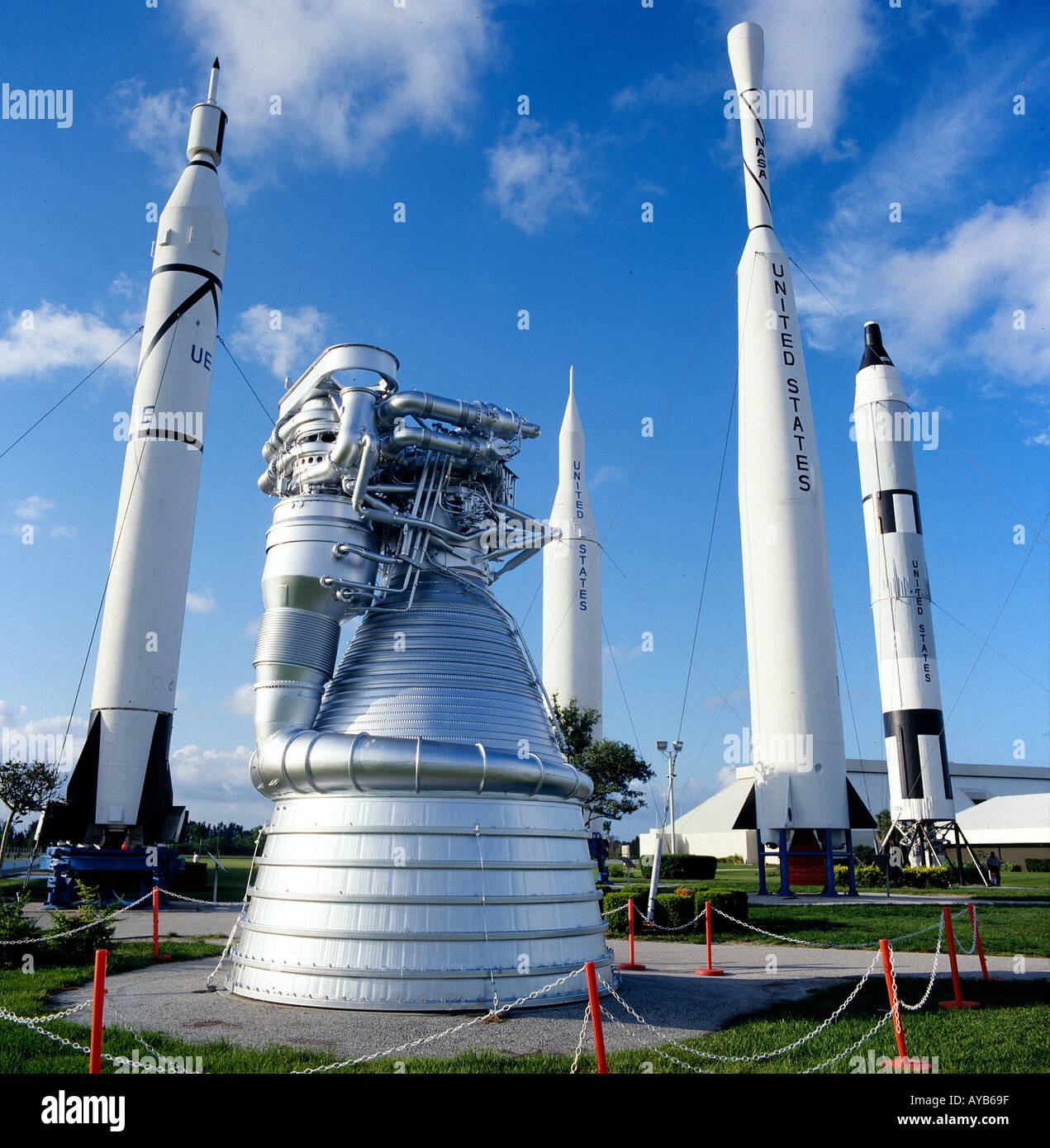 Saturno razzi al Kennedy Space Center di Cape Canaveral Florida 1980 primi razzi Foto Stock